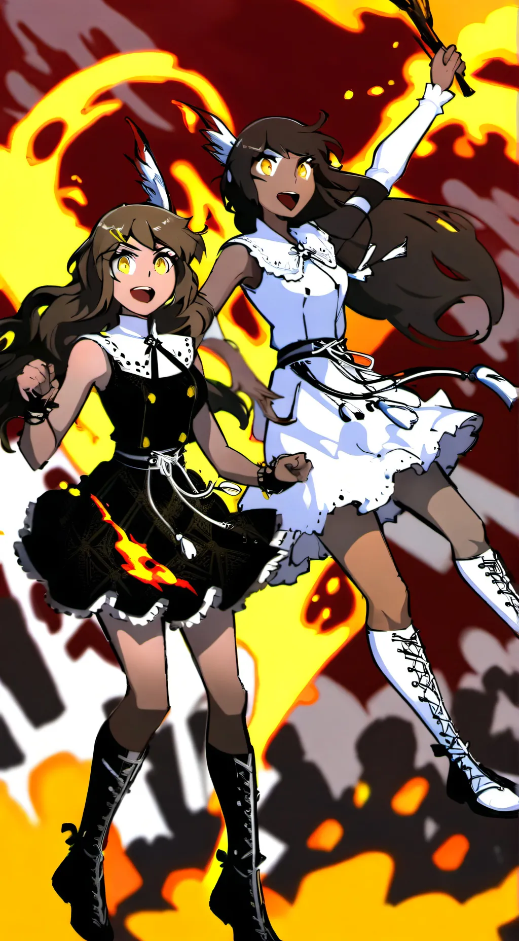 ai character: Alanna and Phoebe  background