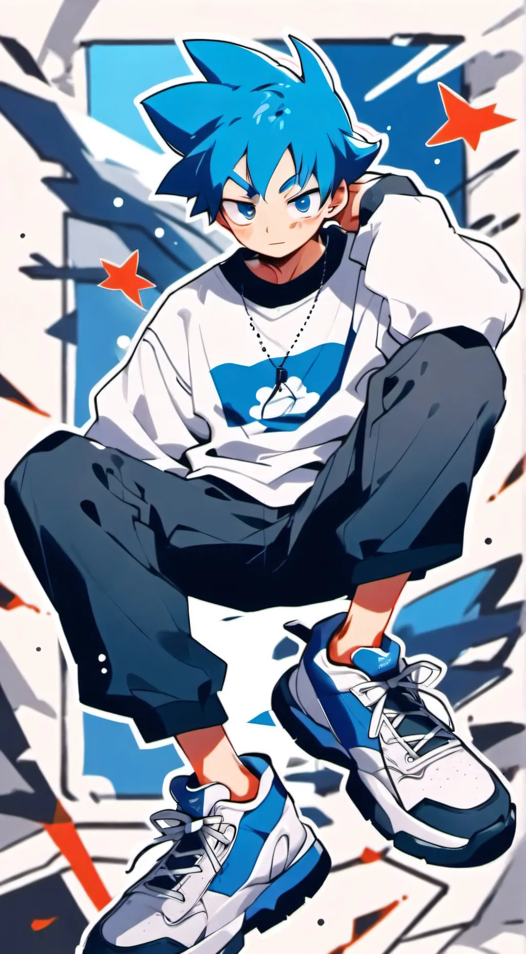 ai character: 💙　NICK 💙 background