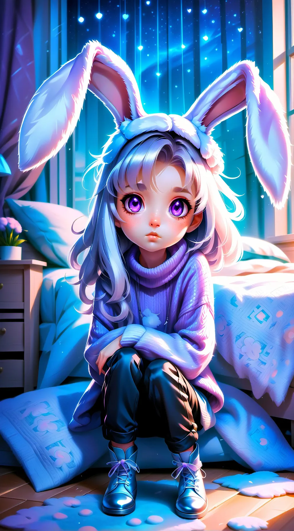 ai character: Purpura the Purple Spirit background