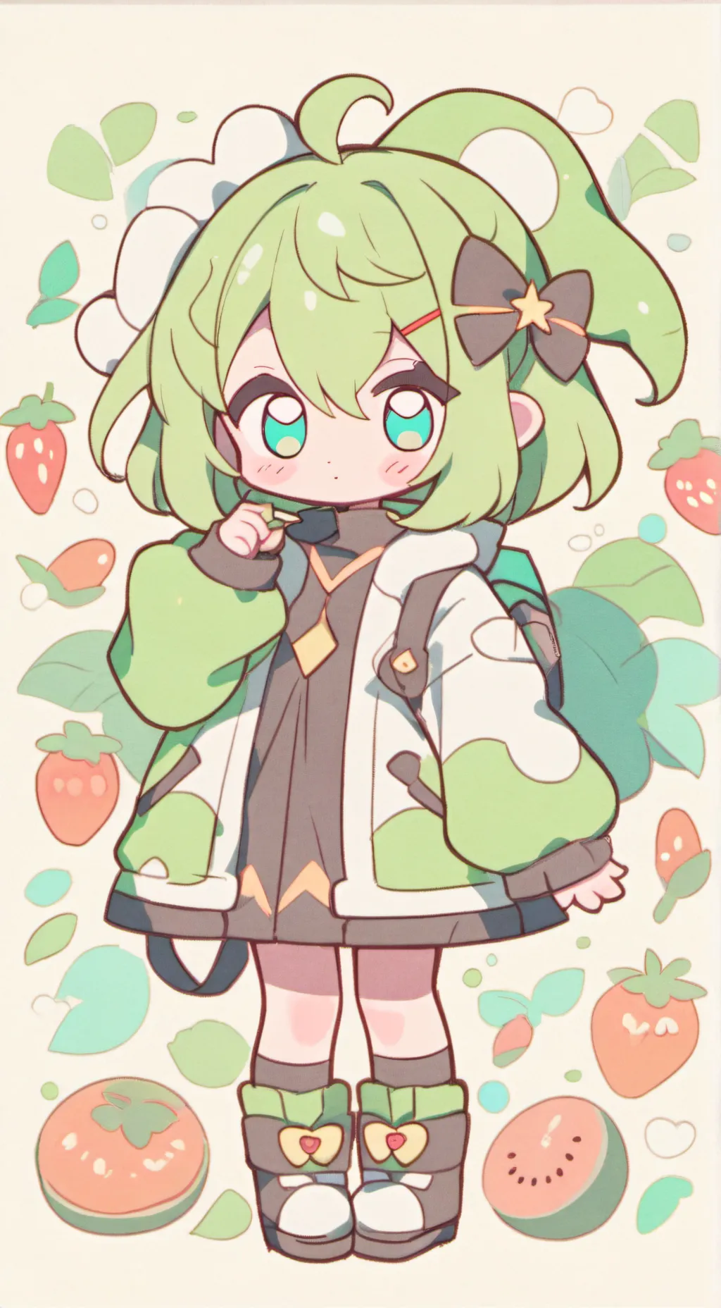 ai character: GREEN GIRL background