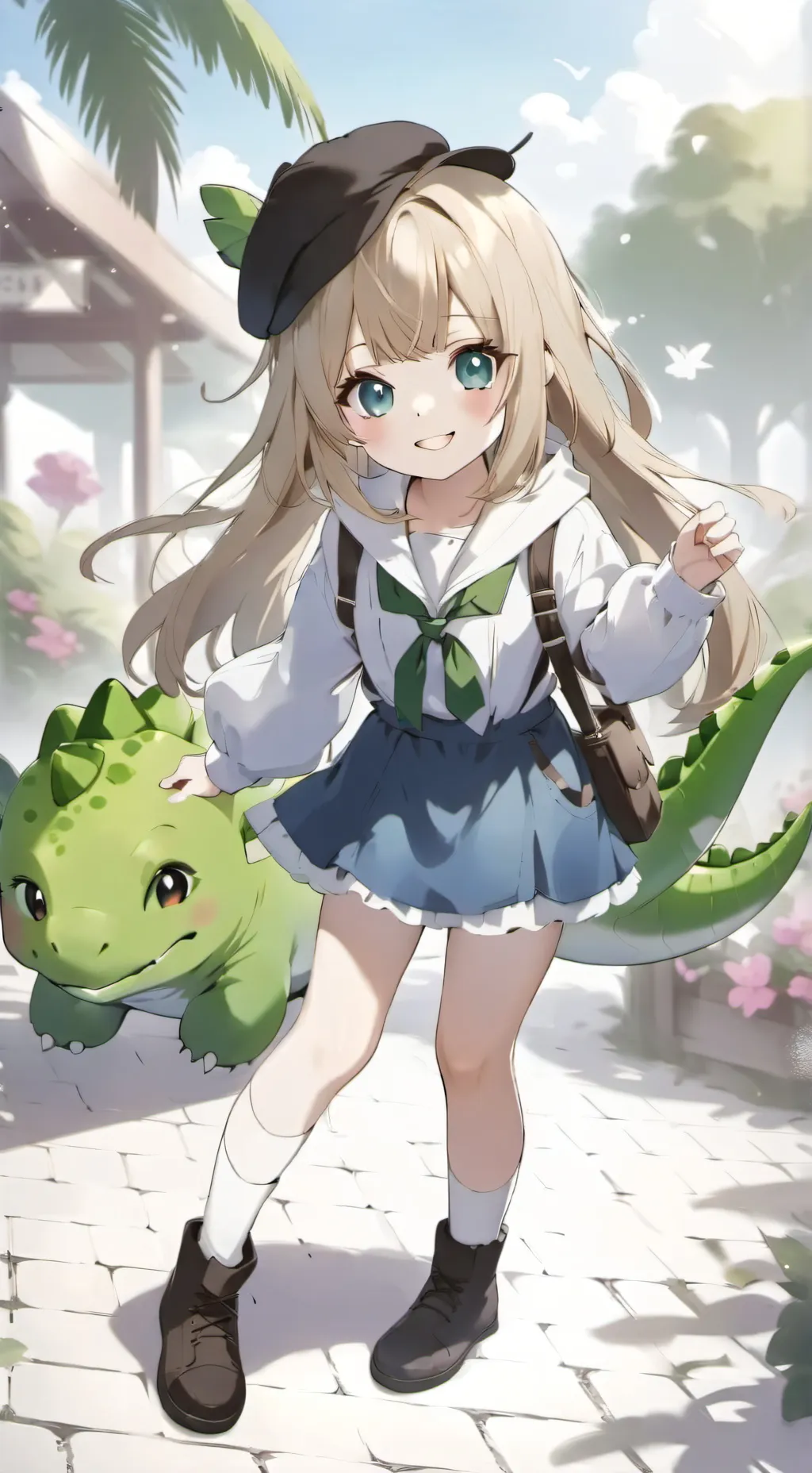 ai character: lilly dino girl background