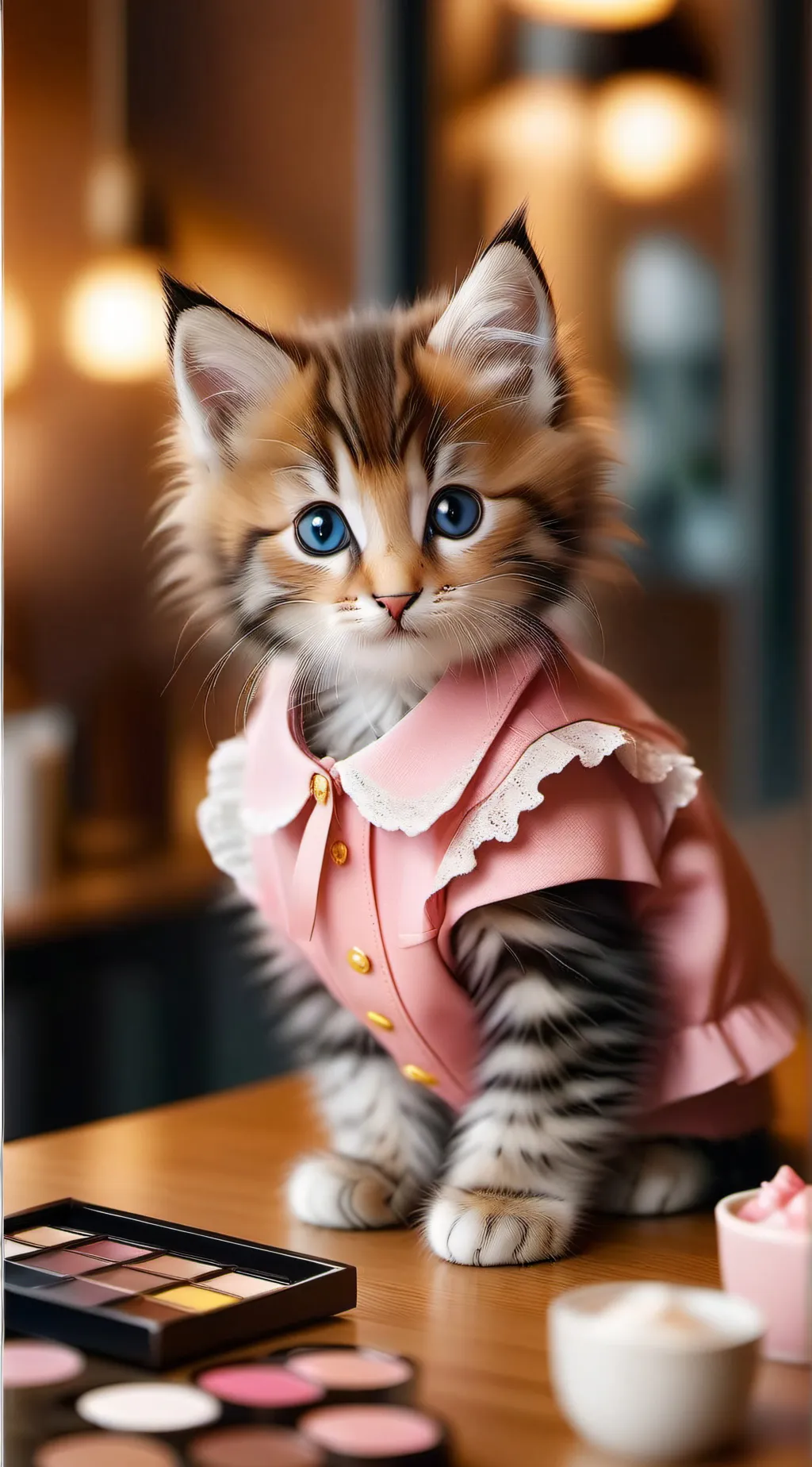 ai character:  preppy kitty background