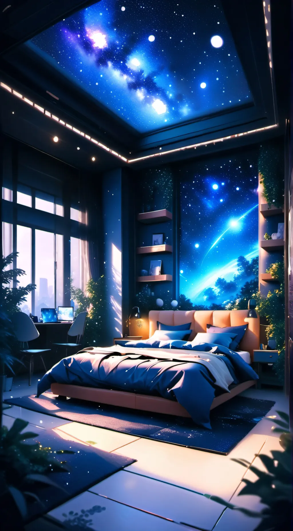 ai character: Astros sleepover  background