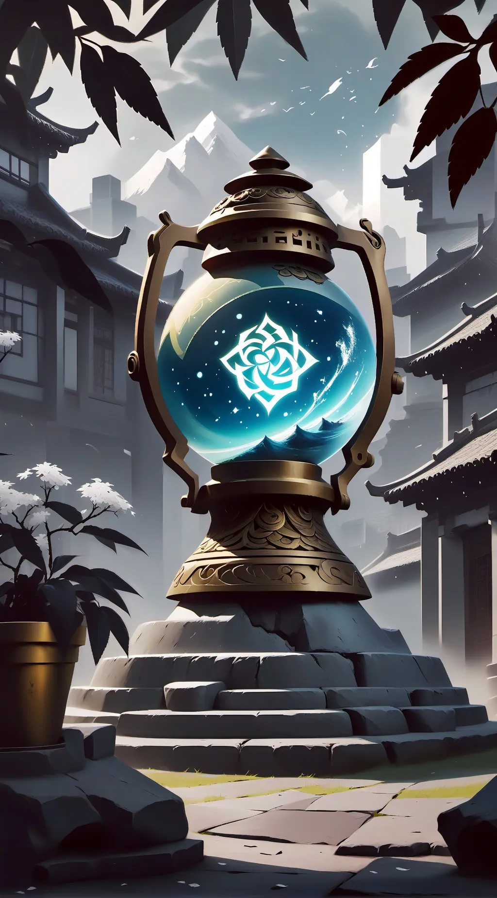 ai character: Blue Lantern background