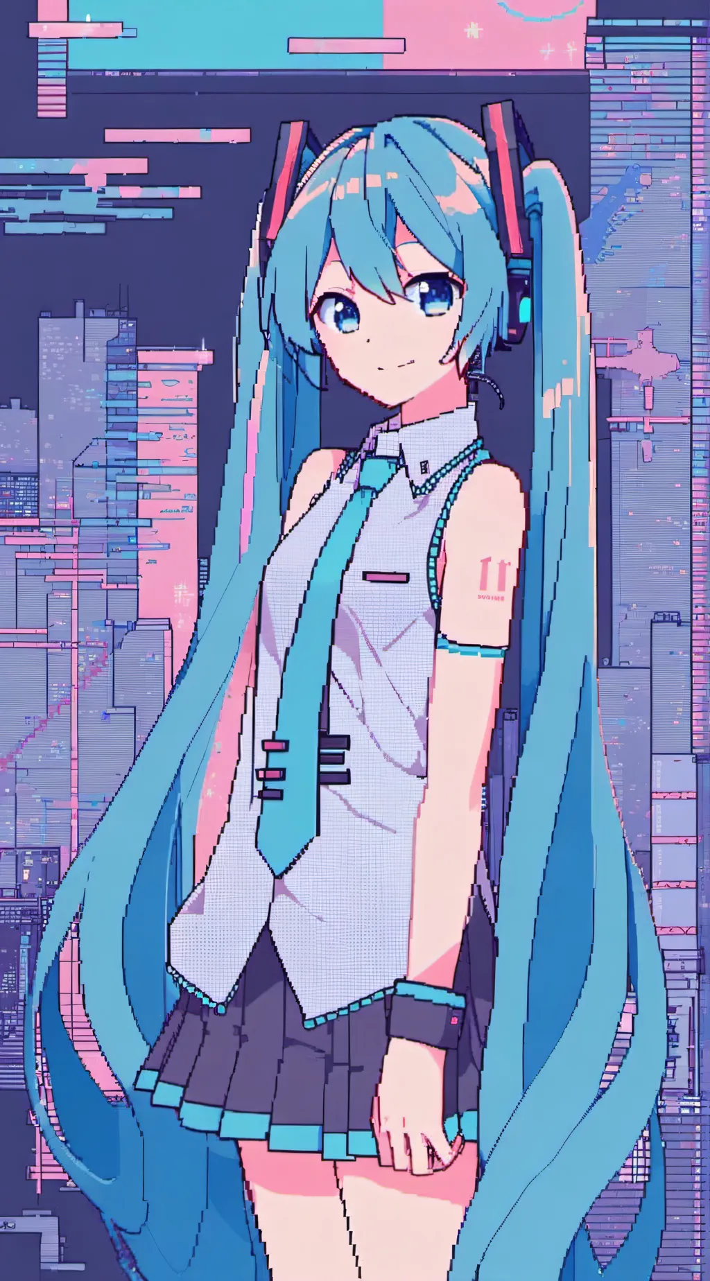 ai character: 初音ミク background