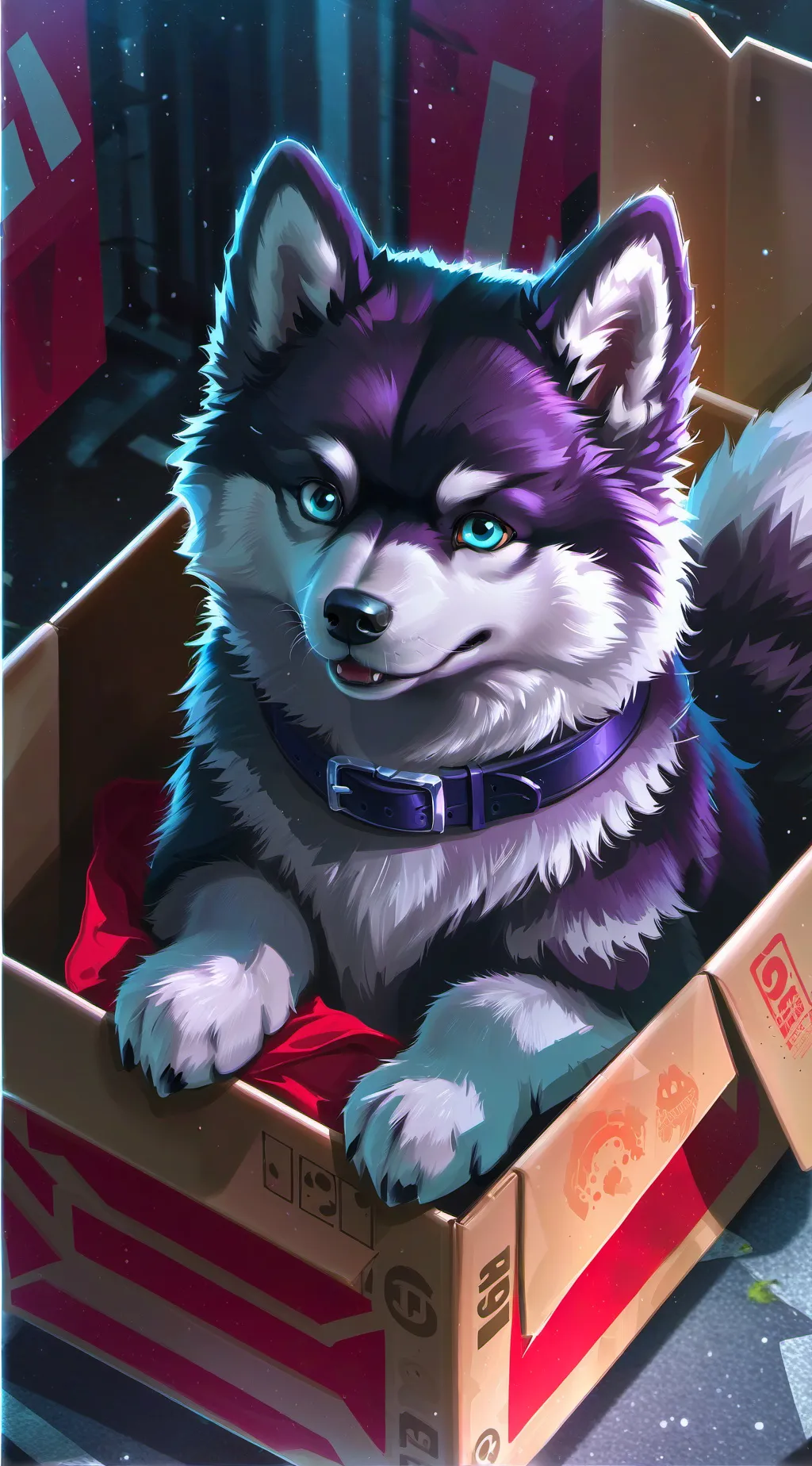 ai character: Pomsky Pupper background