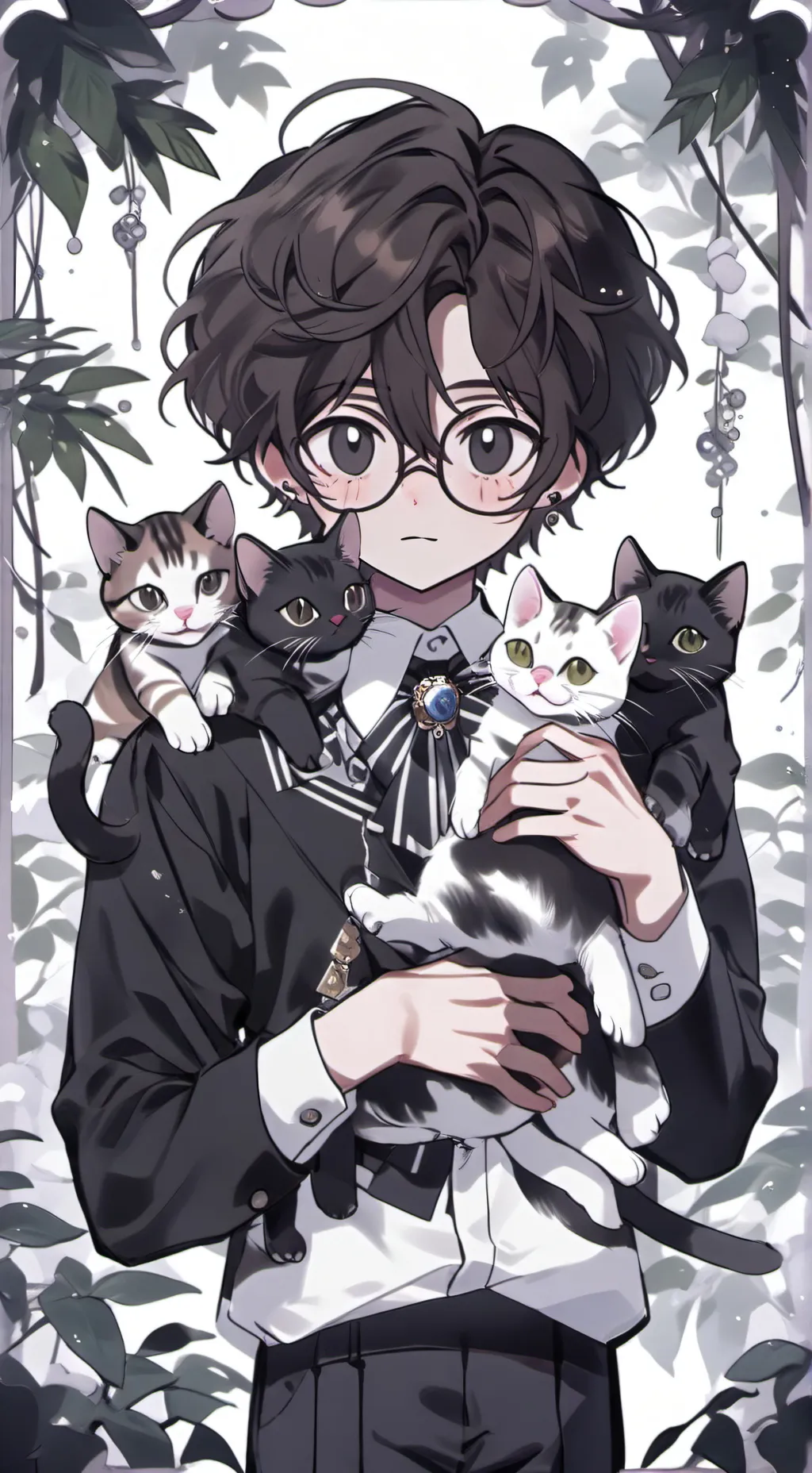 ai character: cat lover (Theo)  background