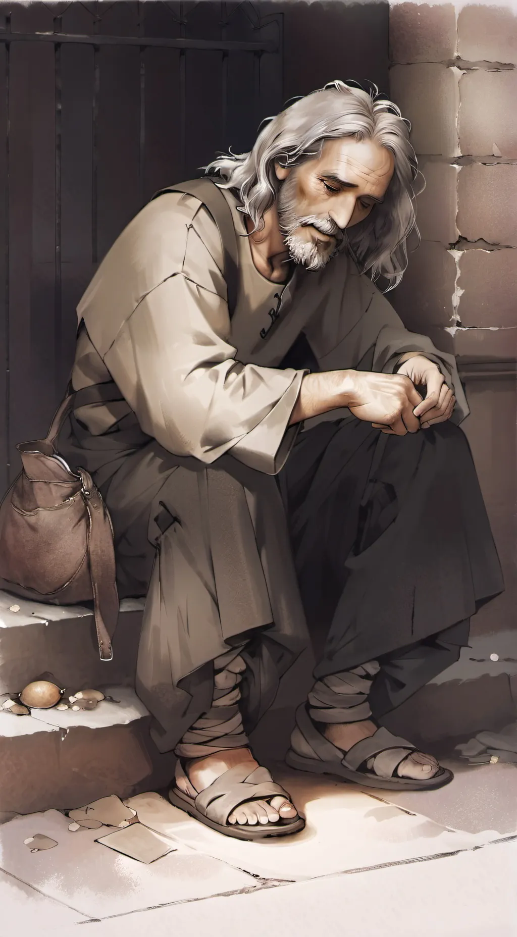ai character: Homeless Man  background