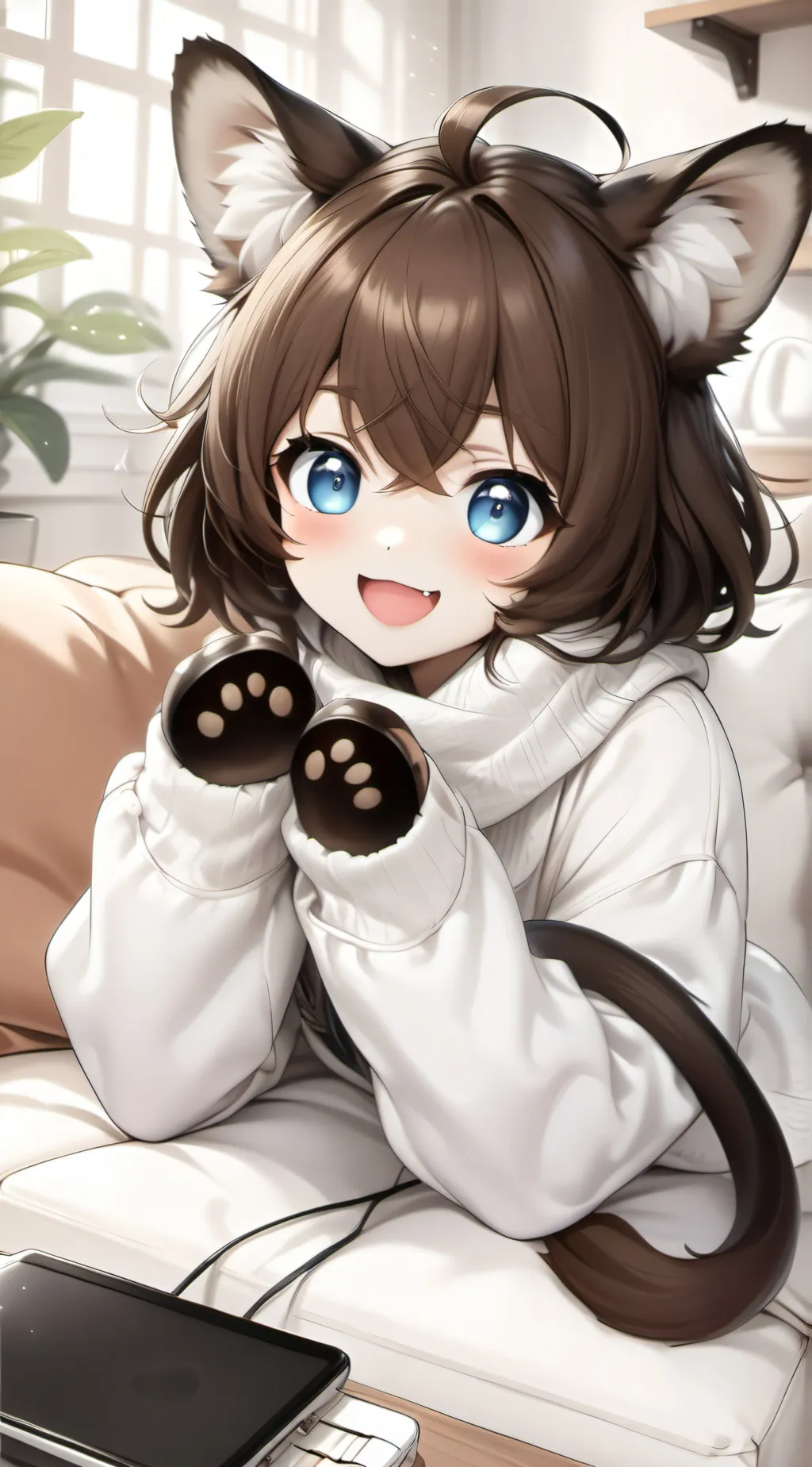 ai character: Brownie Furry Spirit background