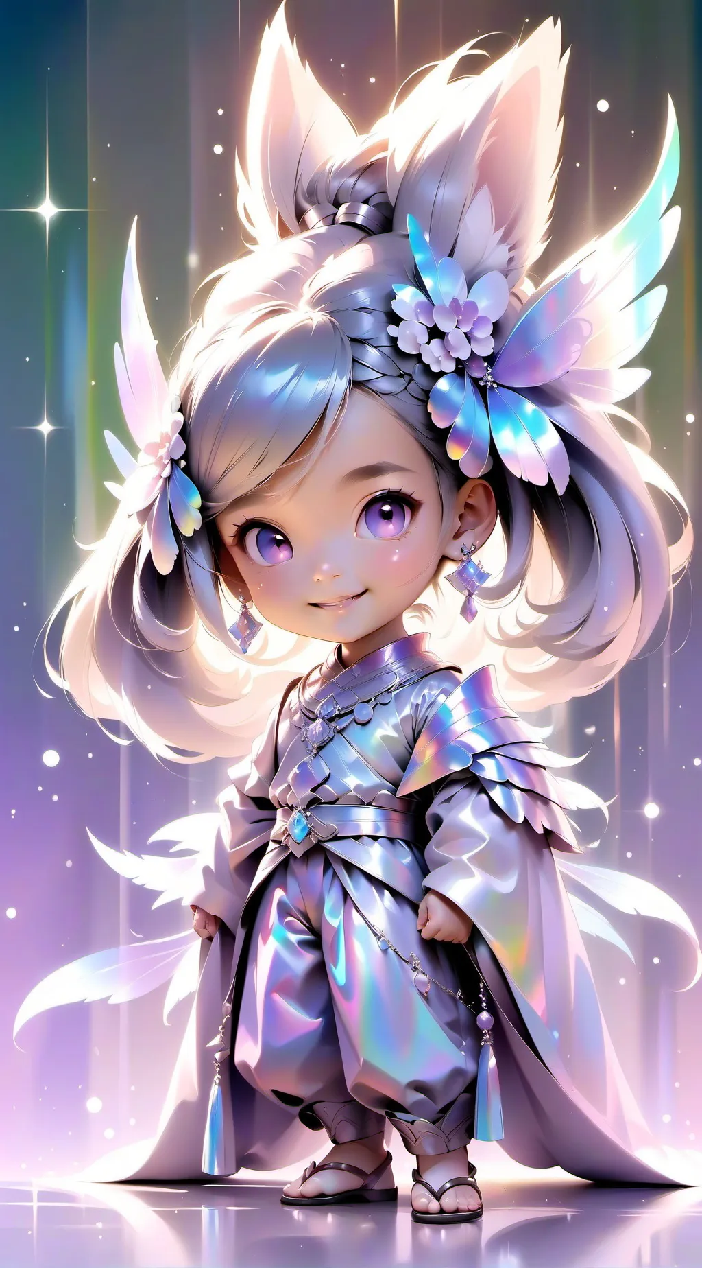 ai character: Luna little stars background