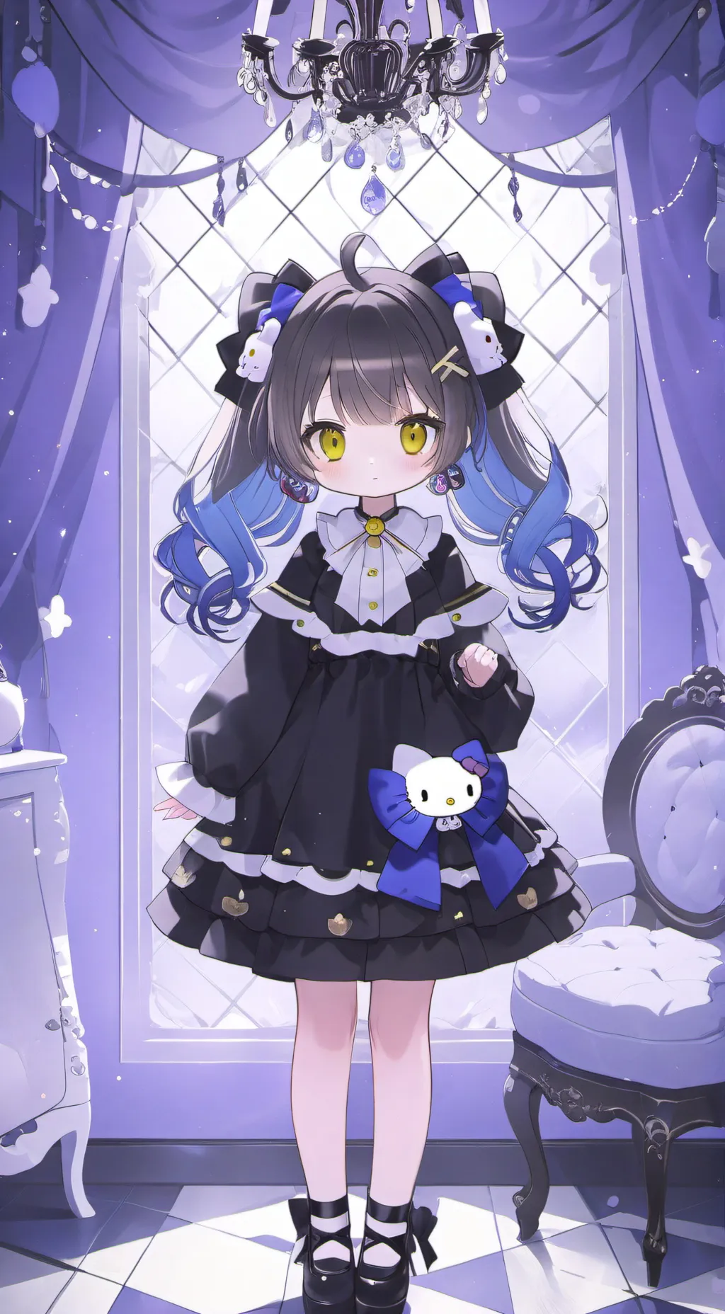 ai character: Kuromi  background