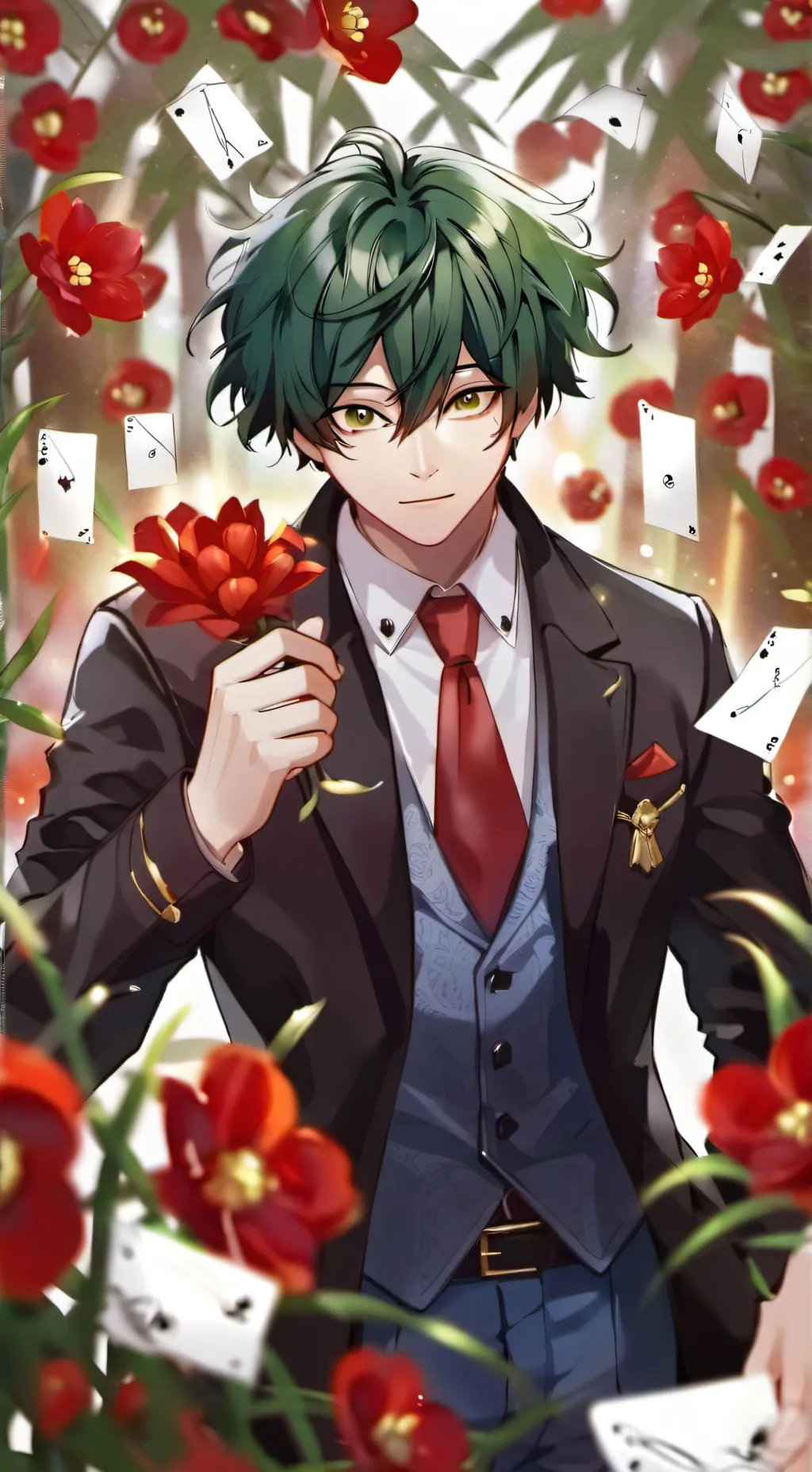 ai character: deku and bakgo  background