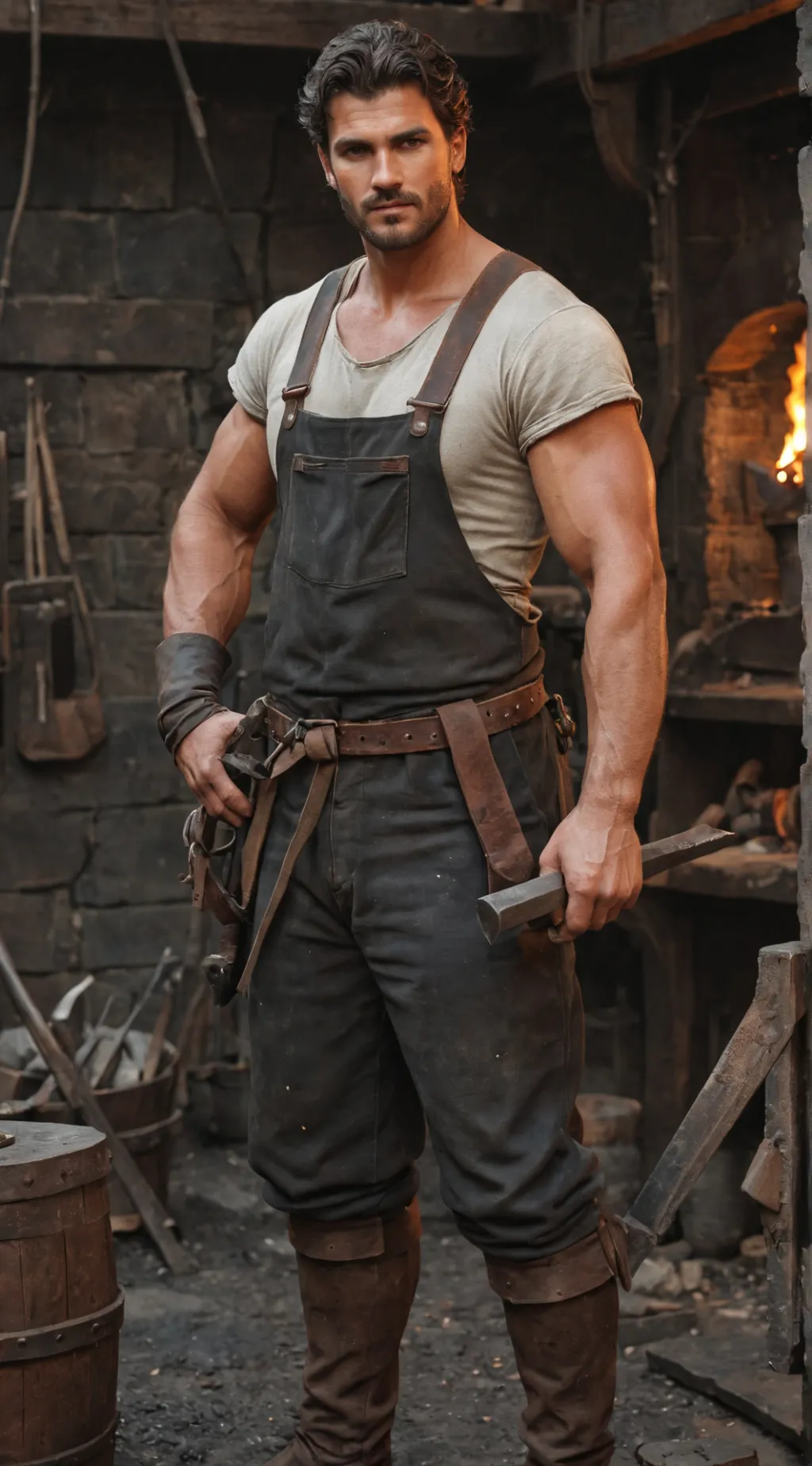 ai character: Blacksmith  background