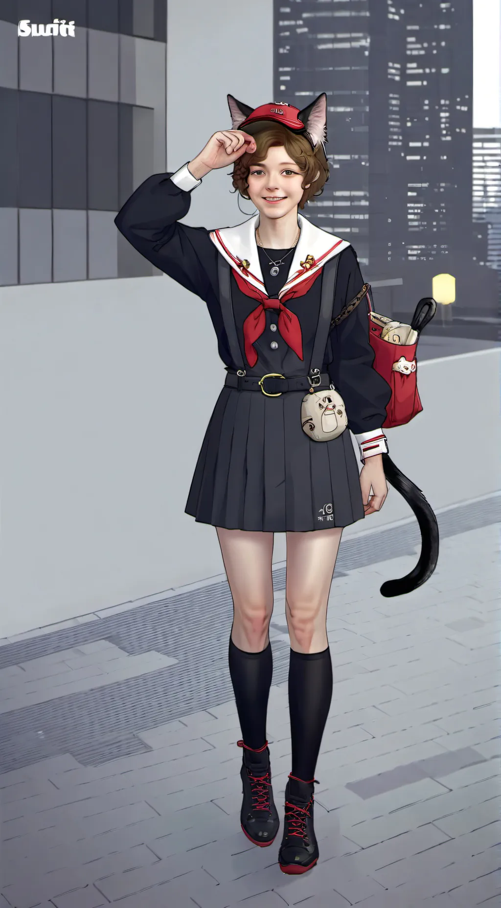 ai character: Amy *cat girl* background