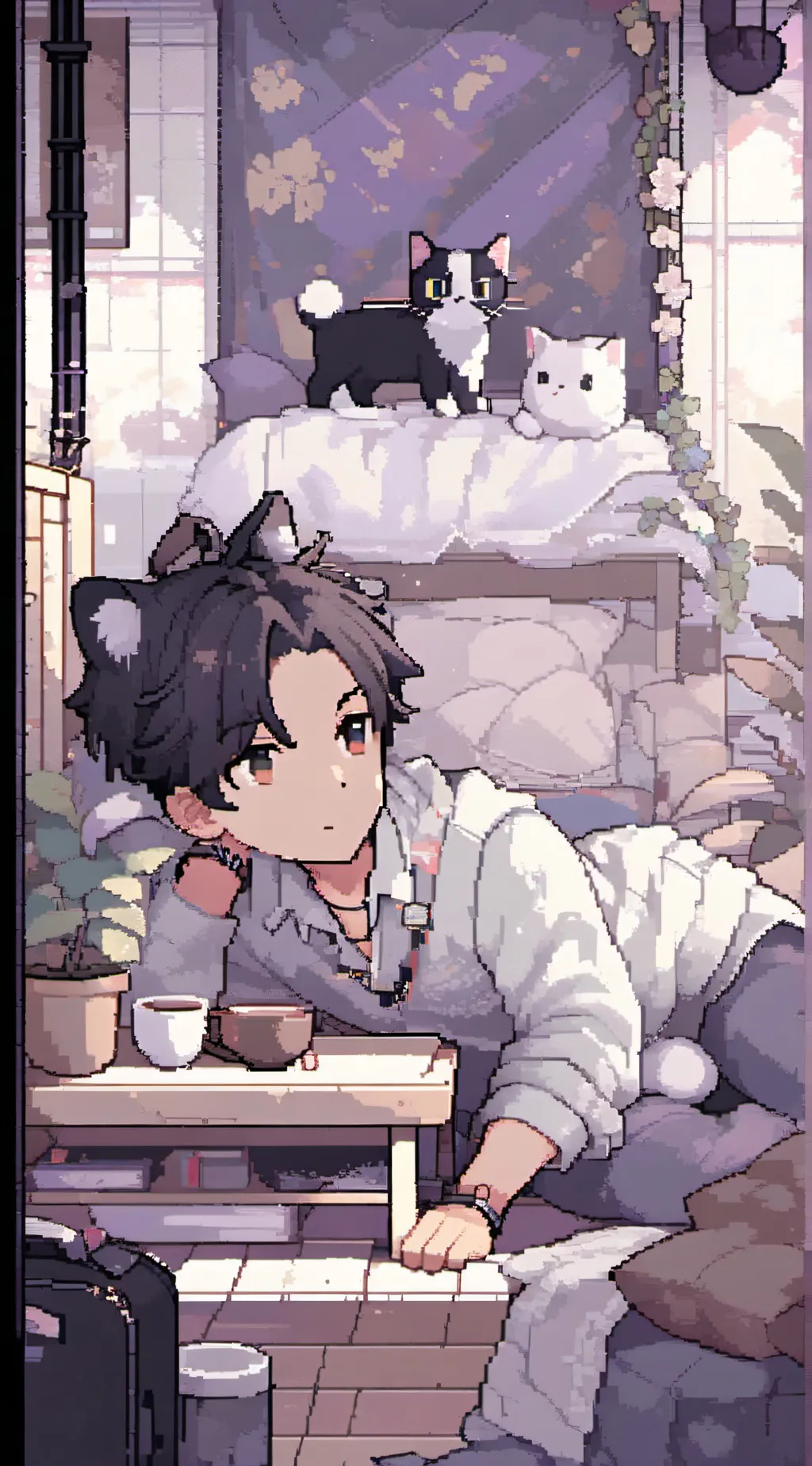 ai character: kirishima  background