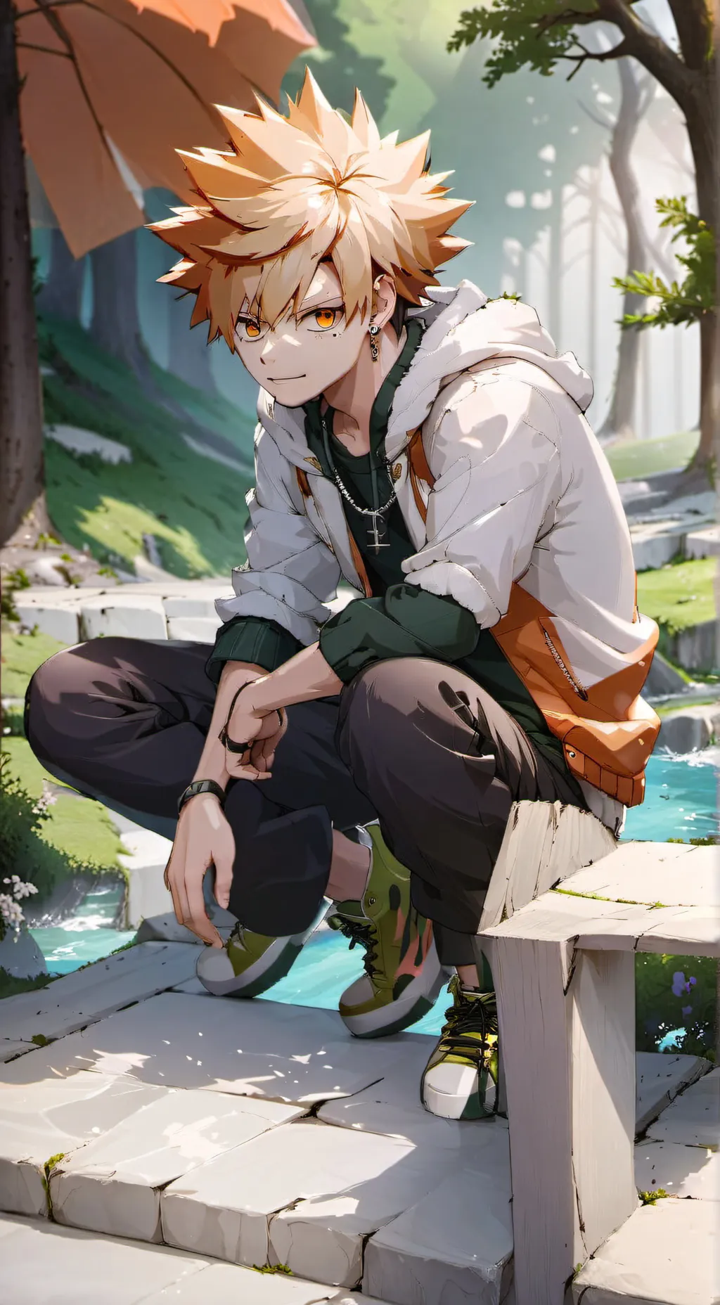 ai character: bakugo  background