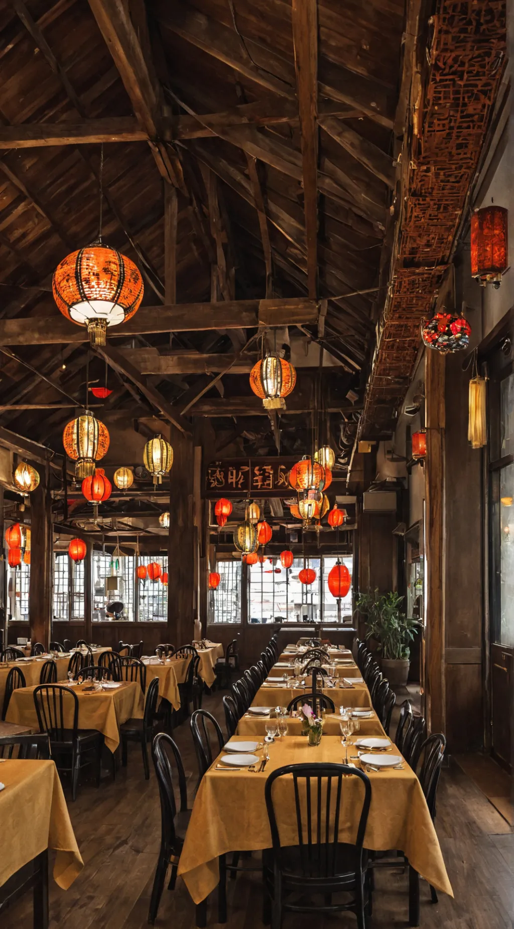 ai character: asian restaurant  background