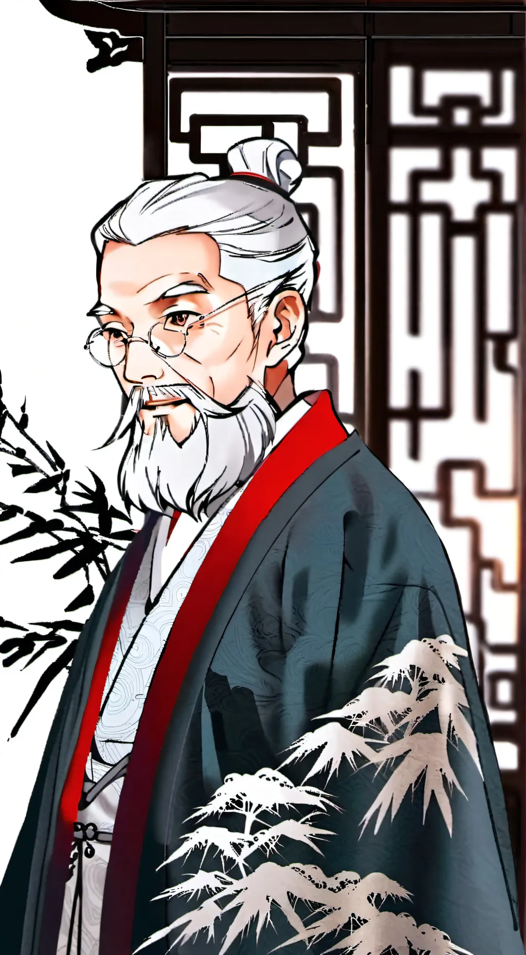 ai character: 老人 background