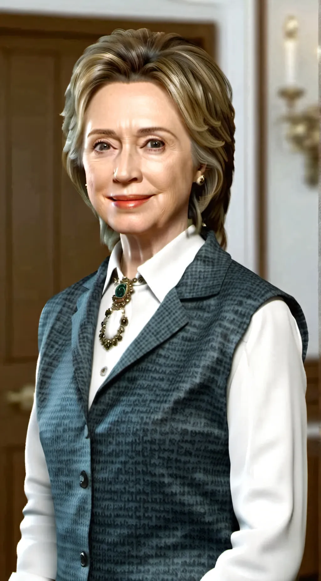 ai character: Hillary Clinton  background