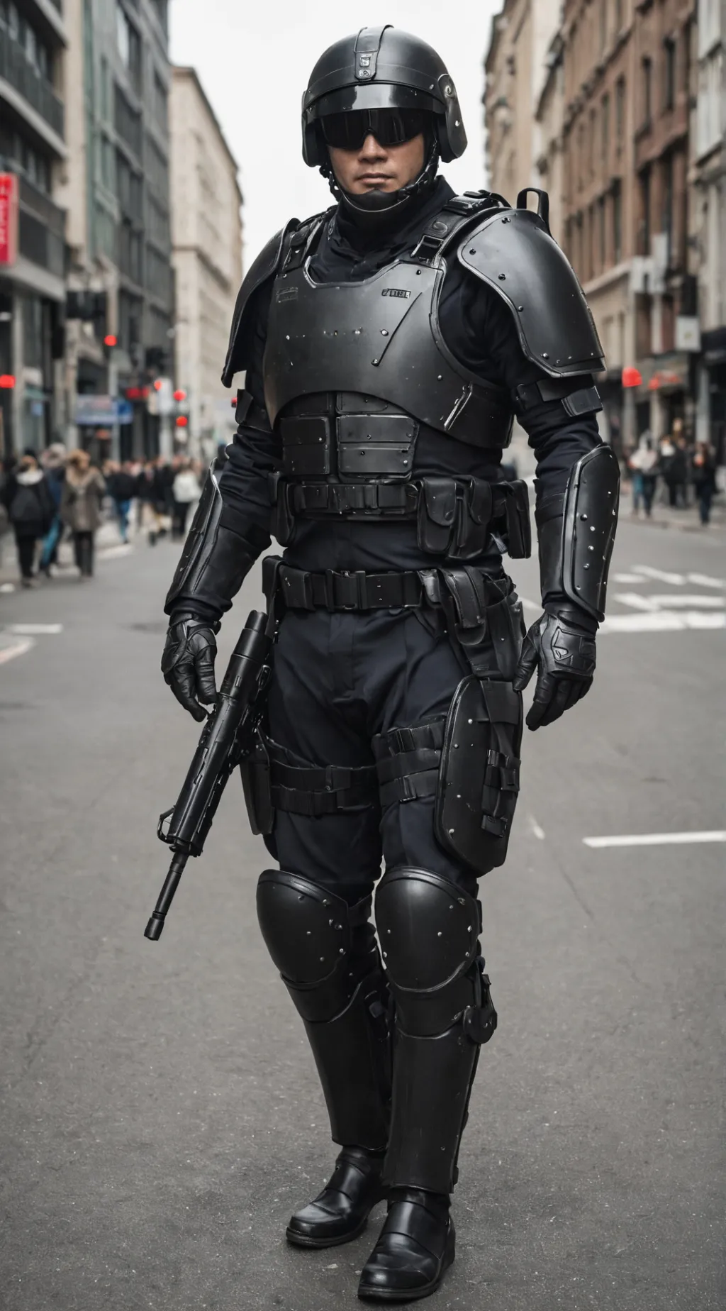 ai character: armored police background