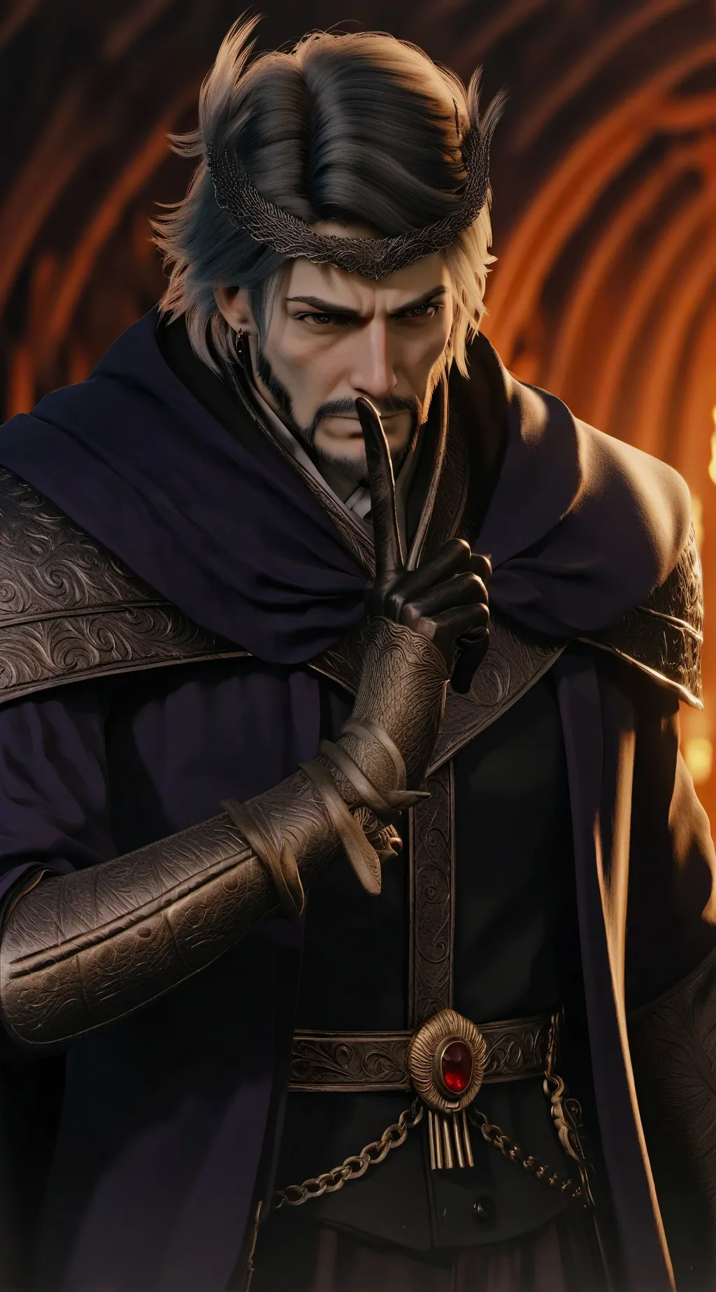 ai character: rei Arthur  background