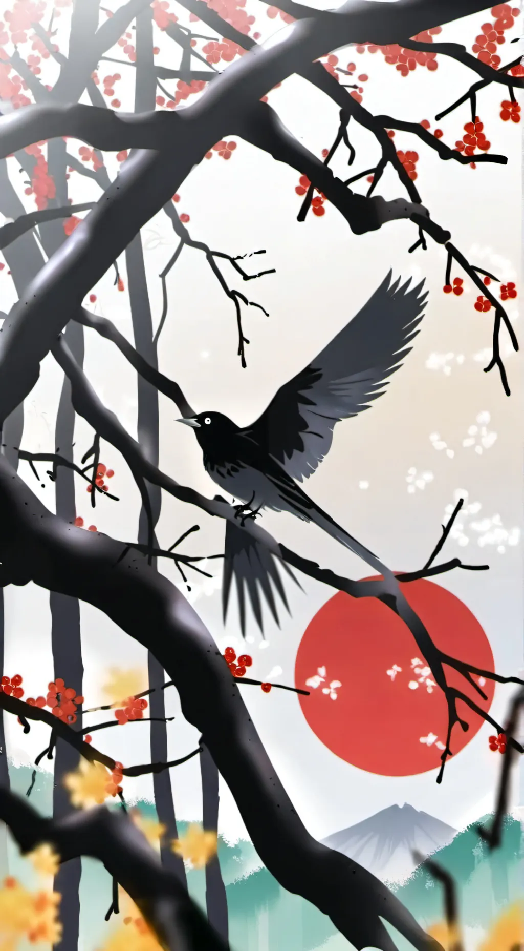 ai character: Japan country ball background