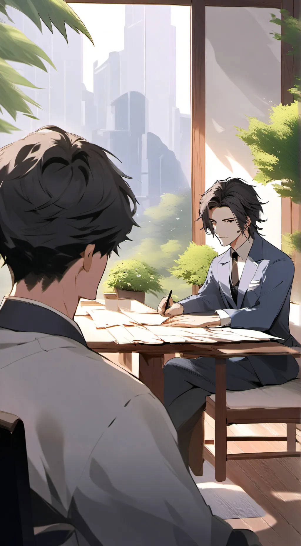 ai character: tharapy or smart. background