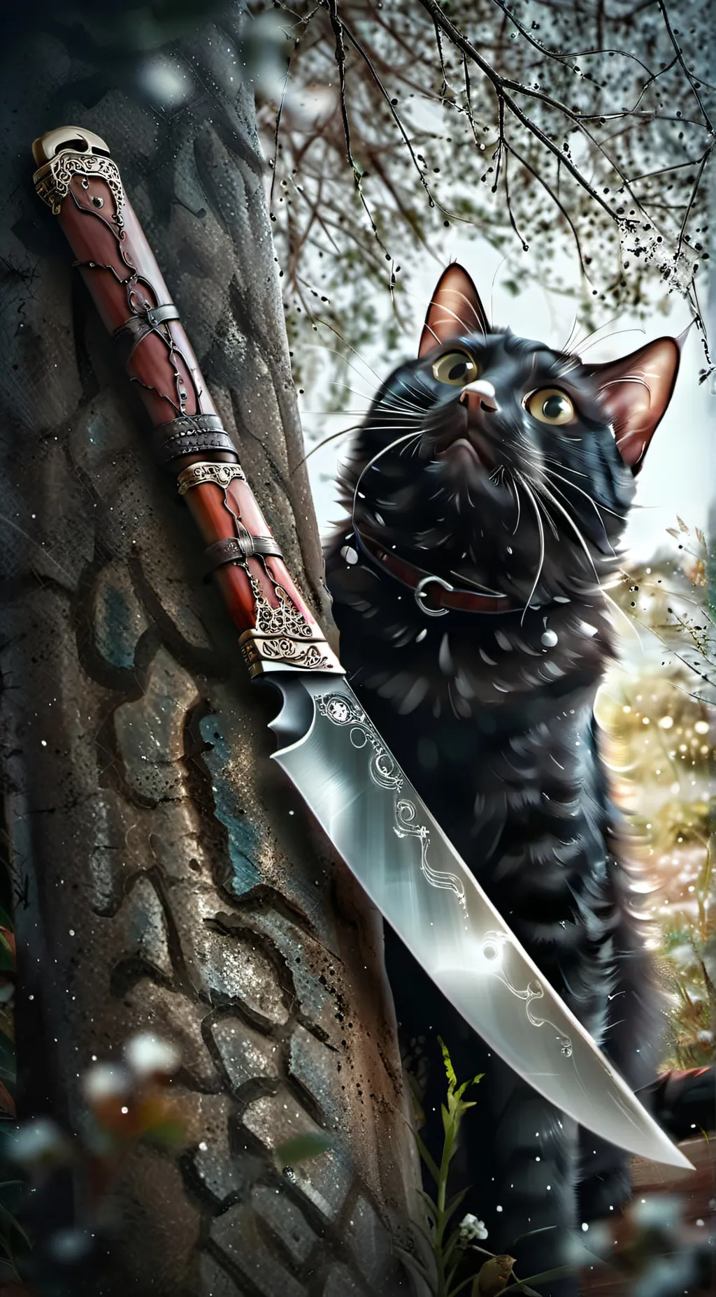 ai character: black cat background