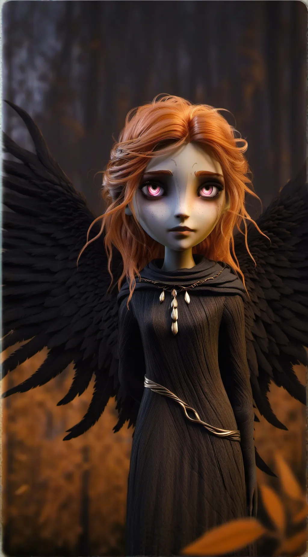 ai character: creepy girl background