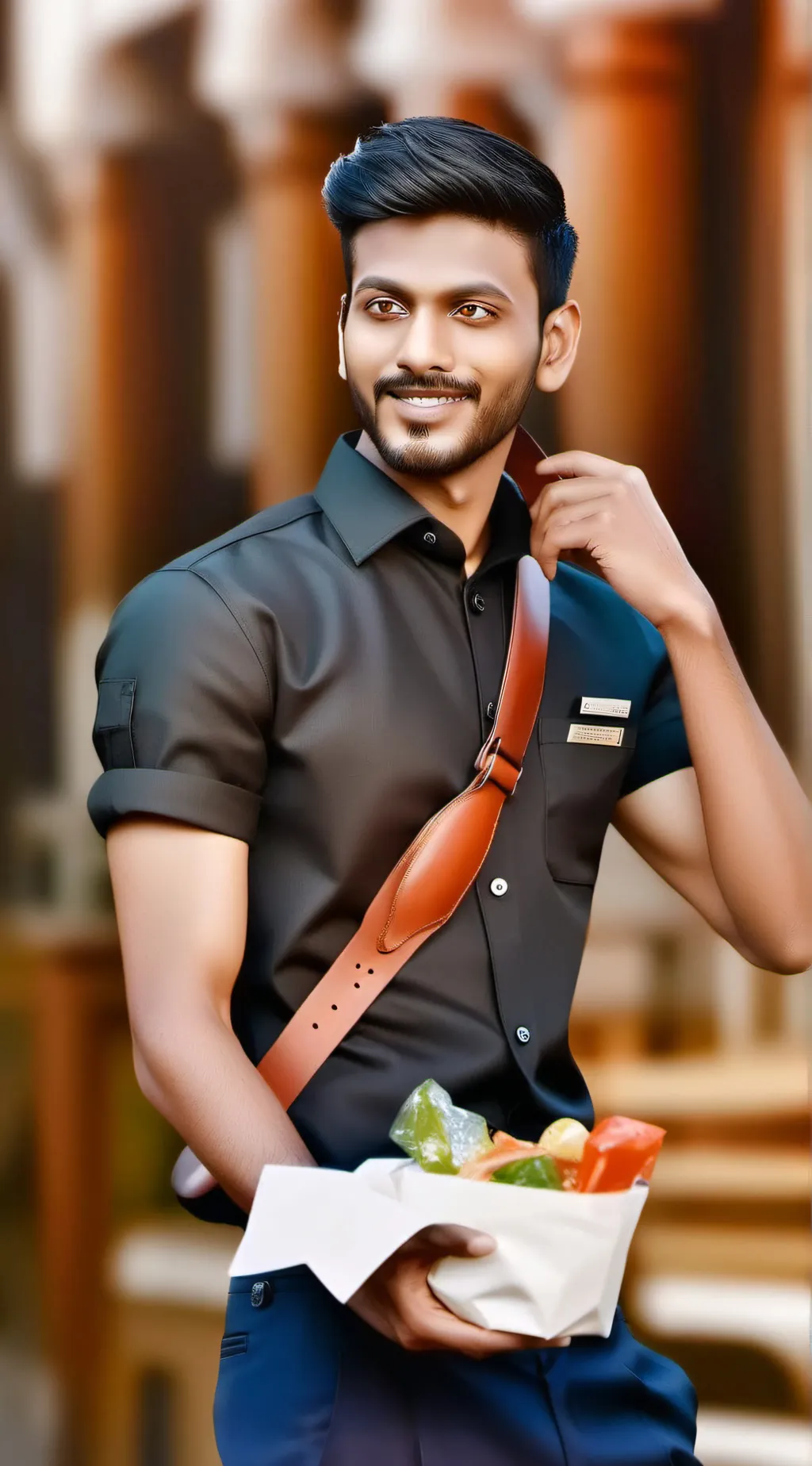 ai character: amir (Uber eats)  background