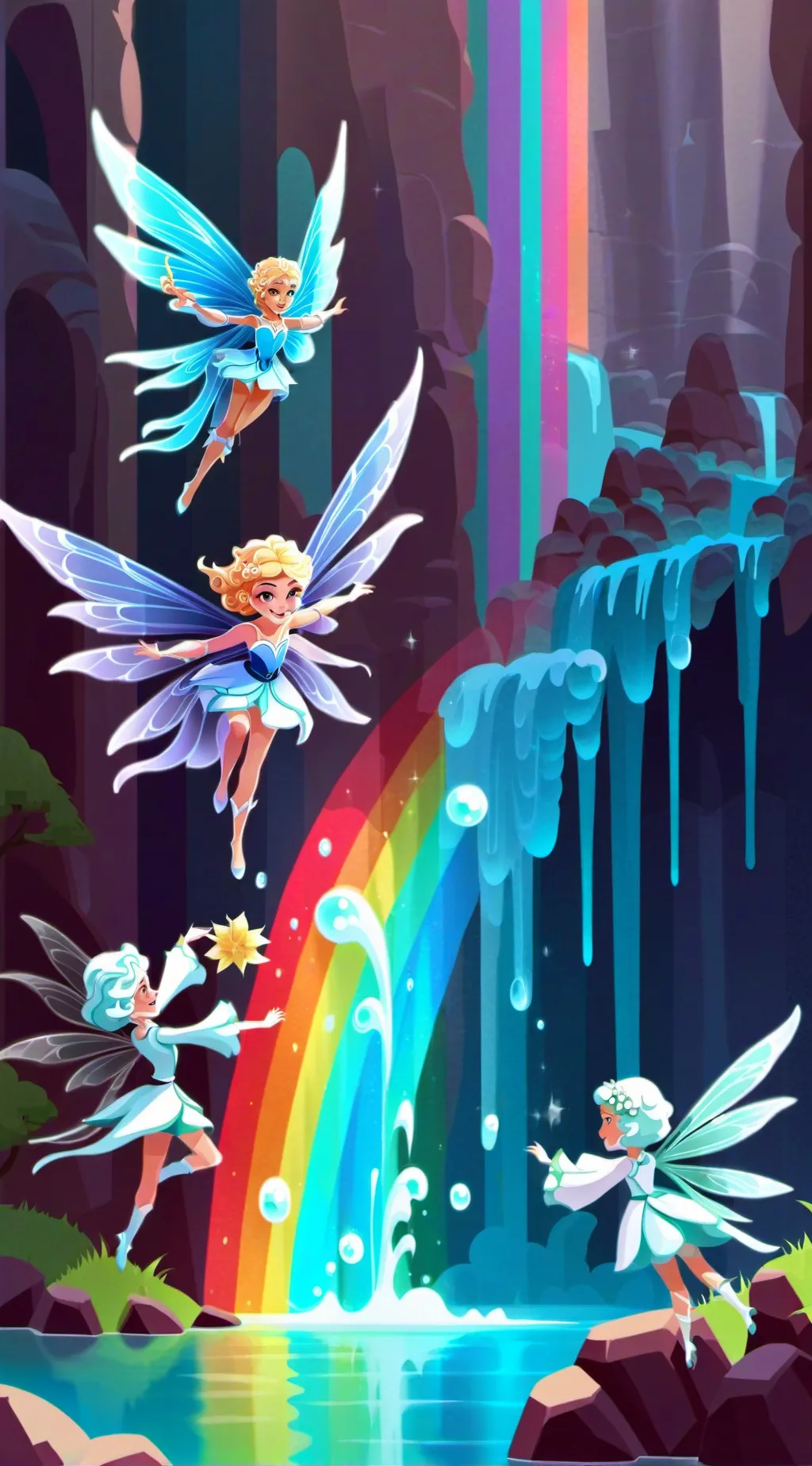 ai character: Rainbow￼ background