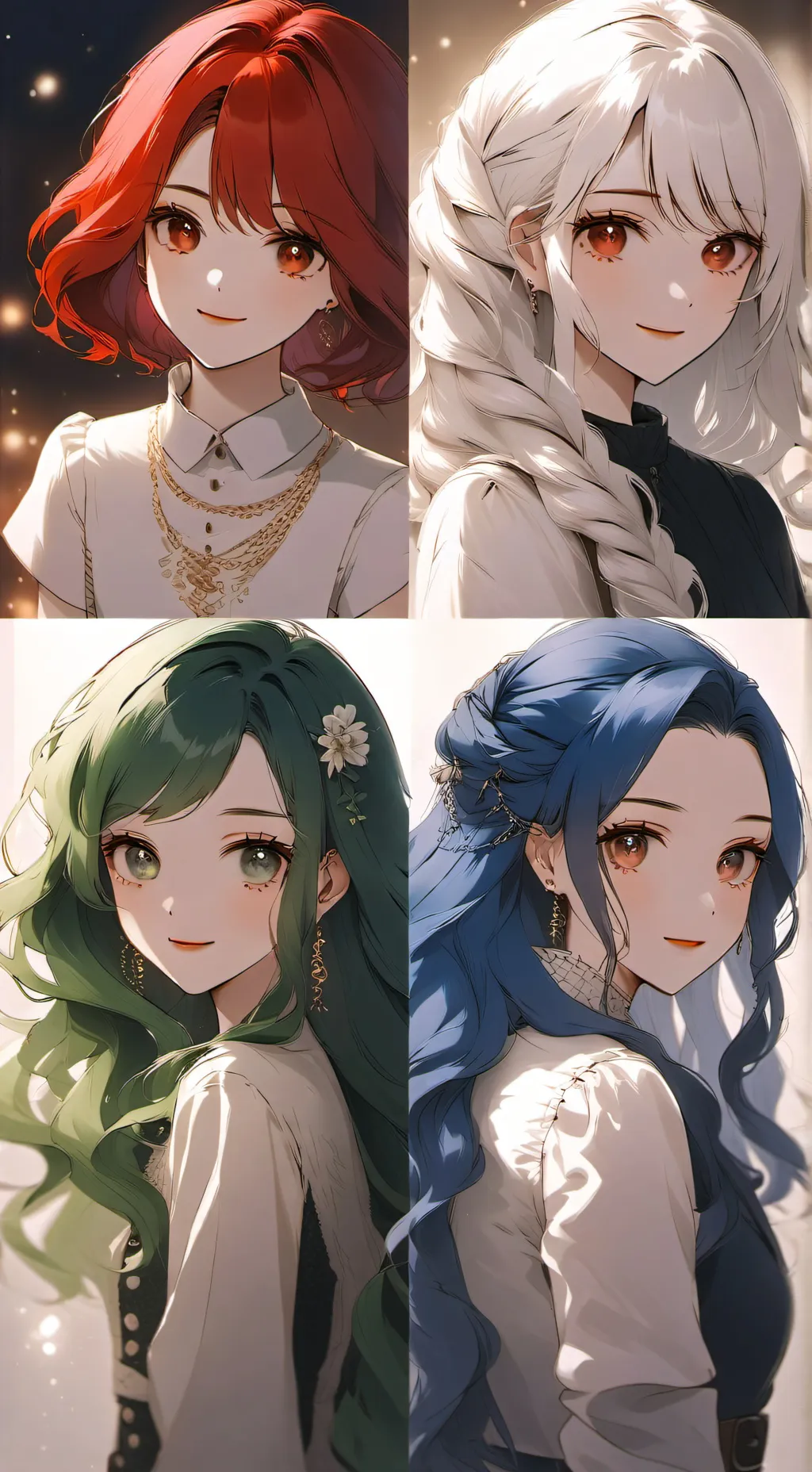 ai character: 4 Elemental Girls background