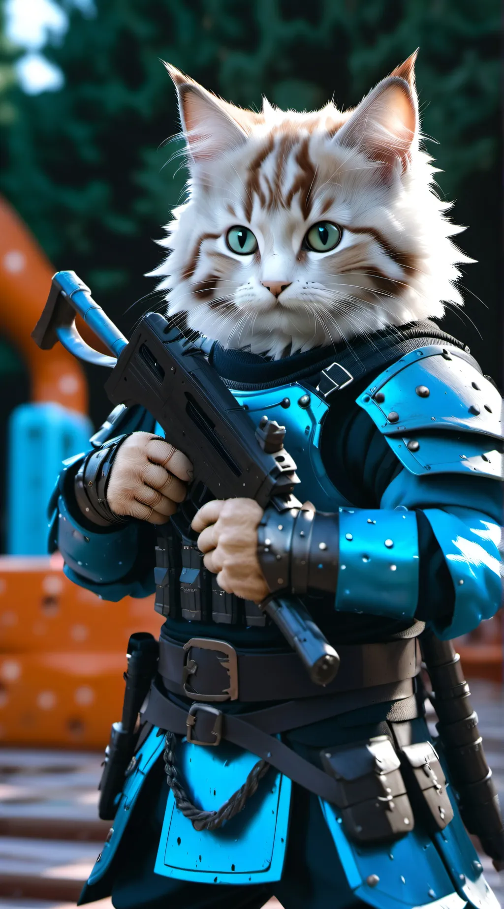 ai character: war cat background