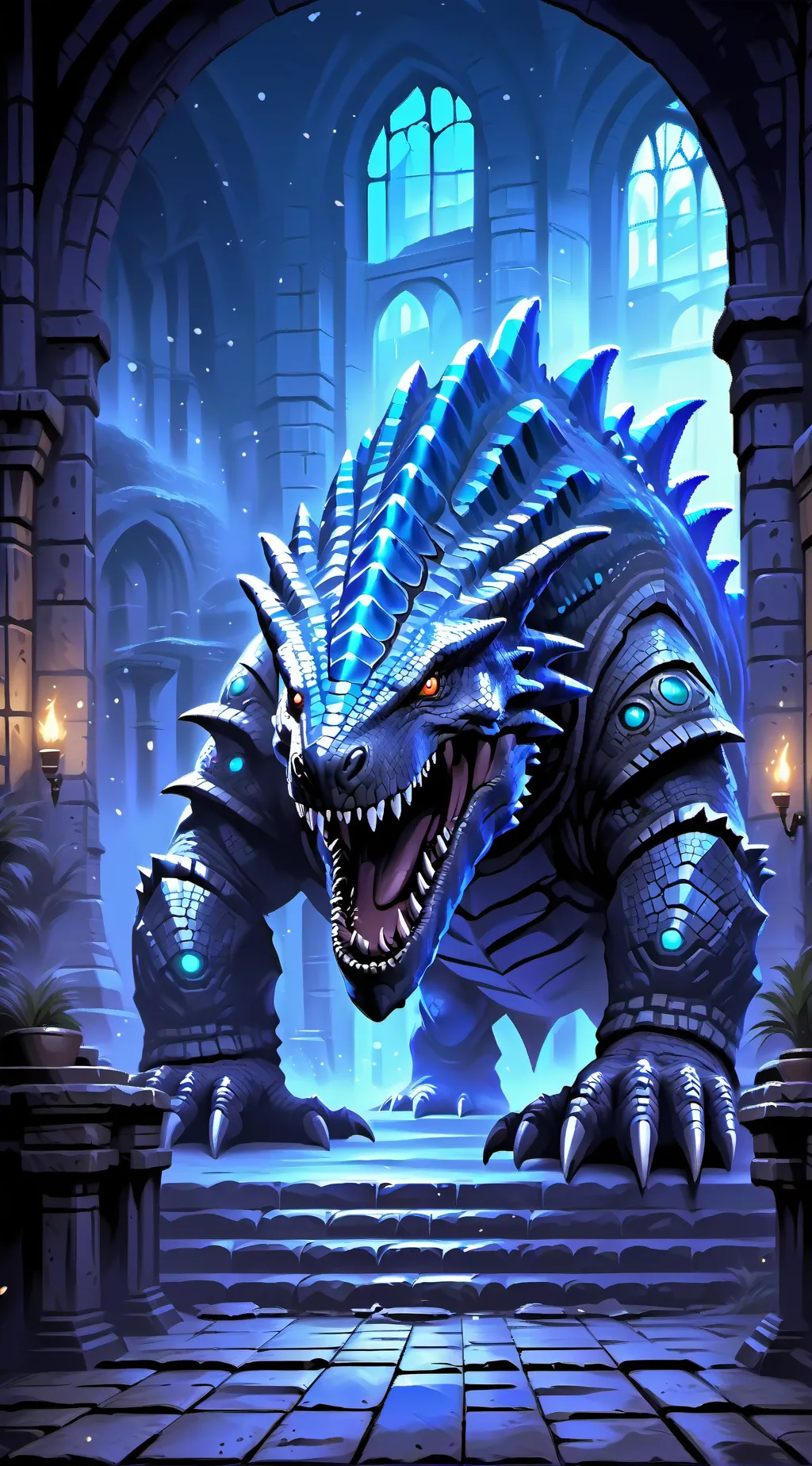 ai character: Hungry DINOSAUR  background