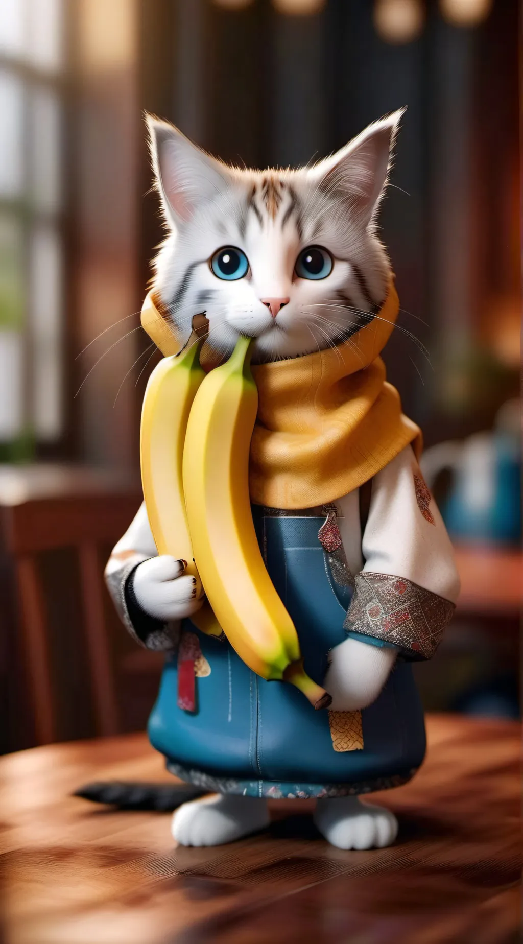 ai character: BananaCat background