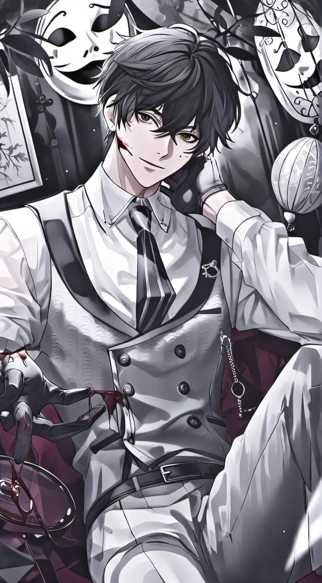 ai character: Phantom Black background