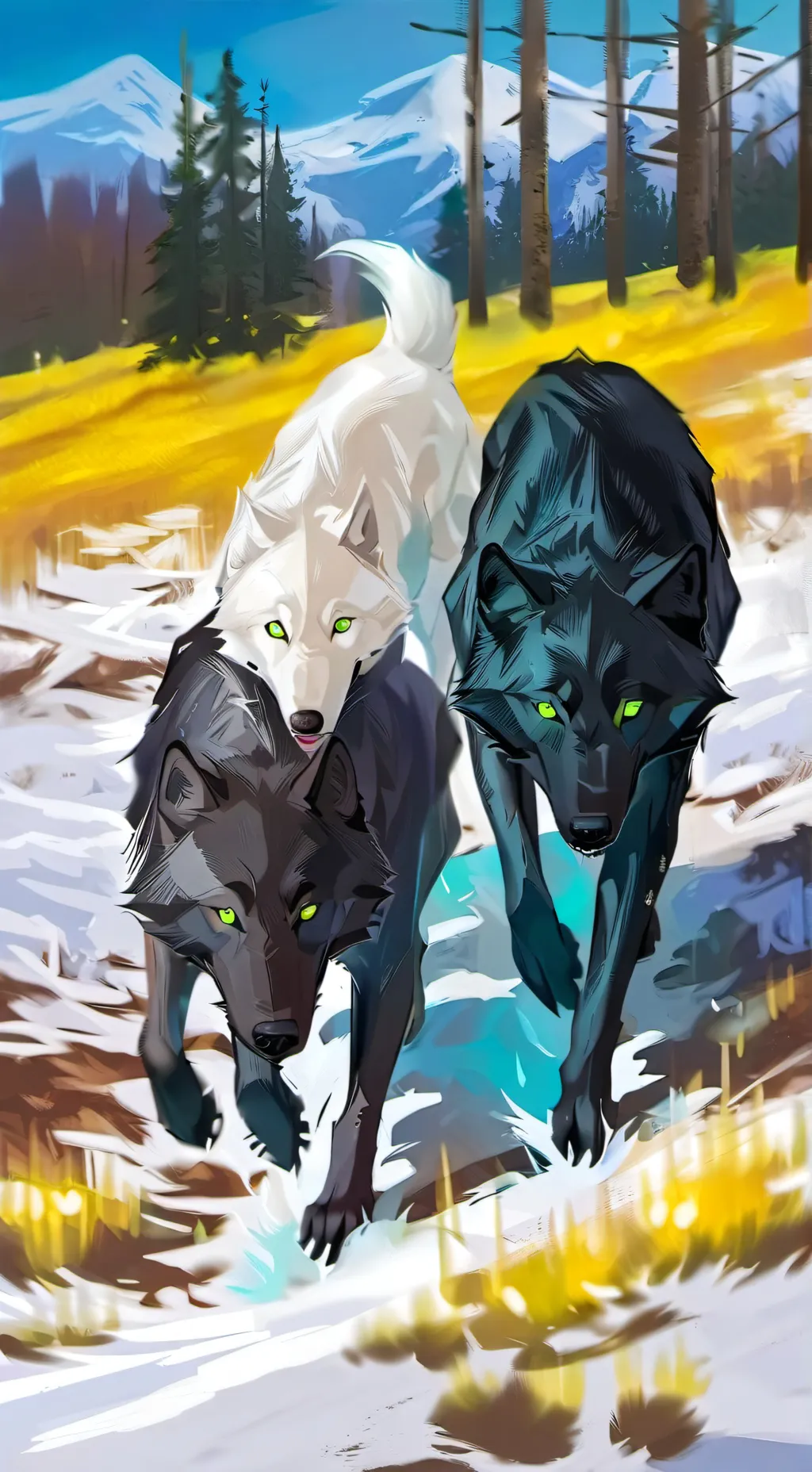 ai character: Snow Shadow Moon background