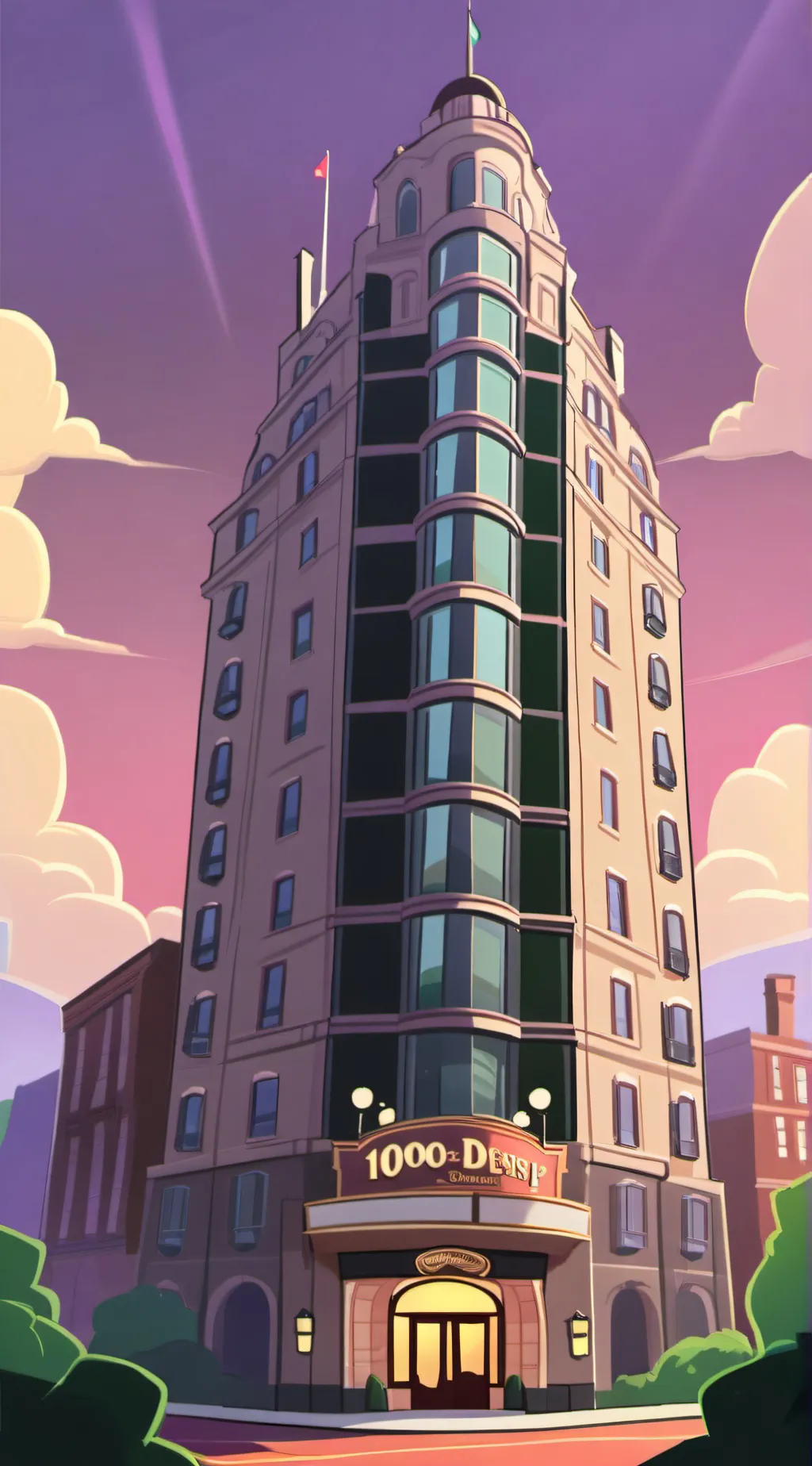 ai character:  1000 doors hotel background