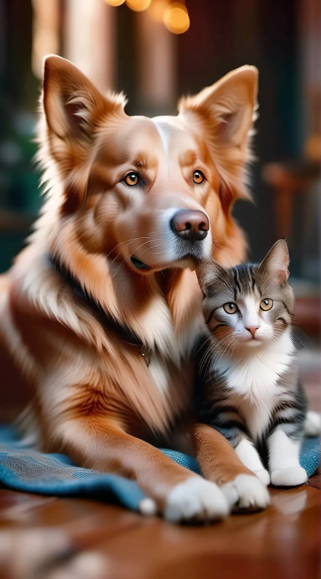 ai character: hh cat and dog fig background