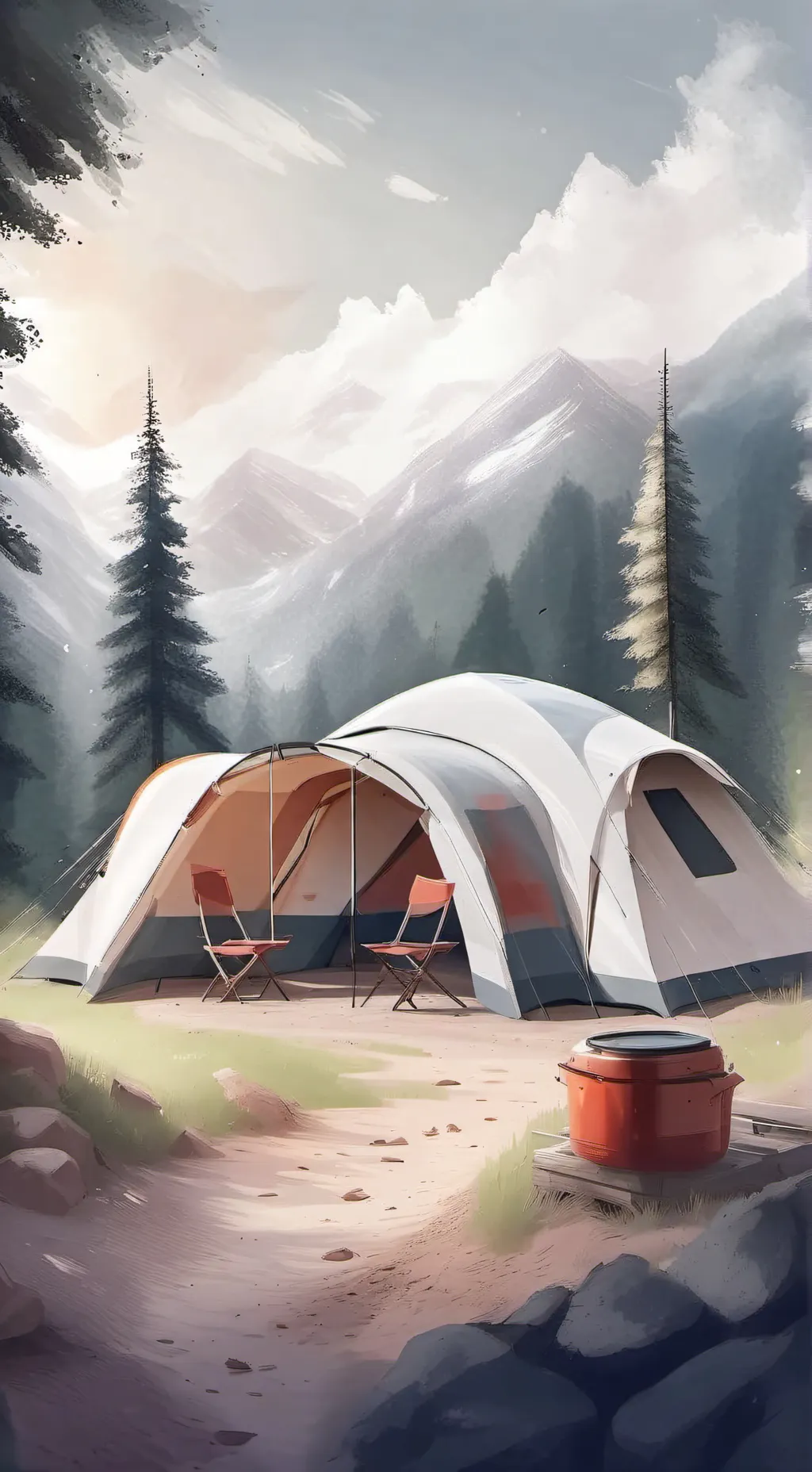 ai character: MD camping  background