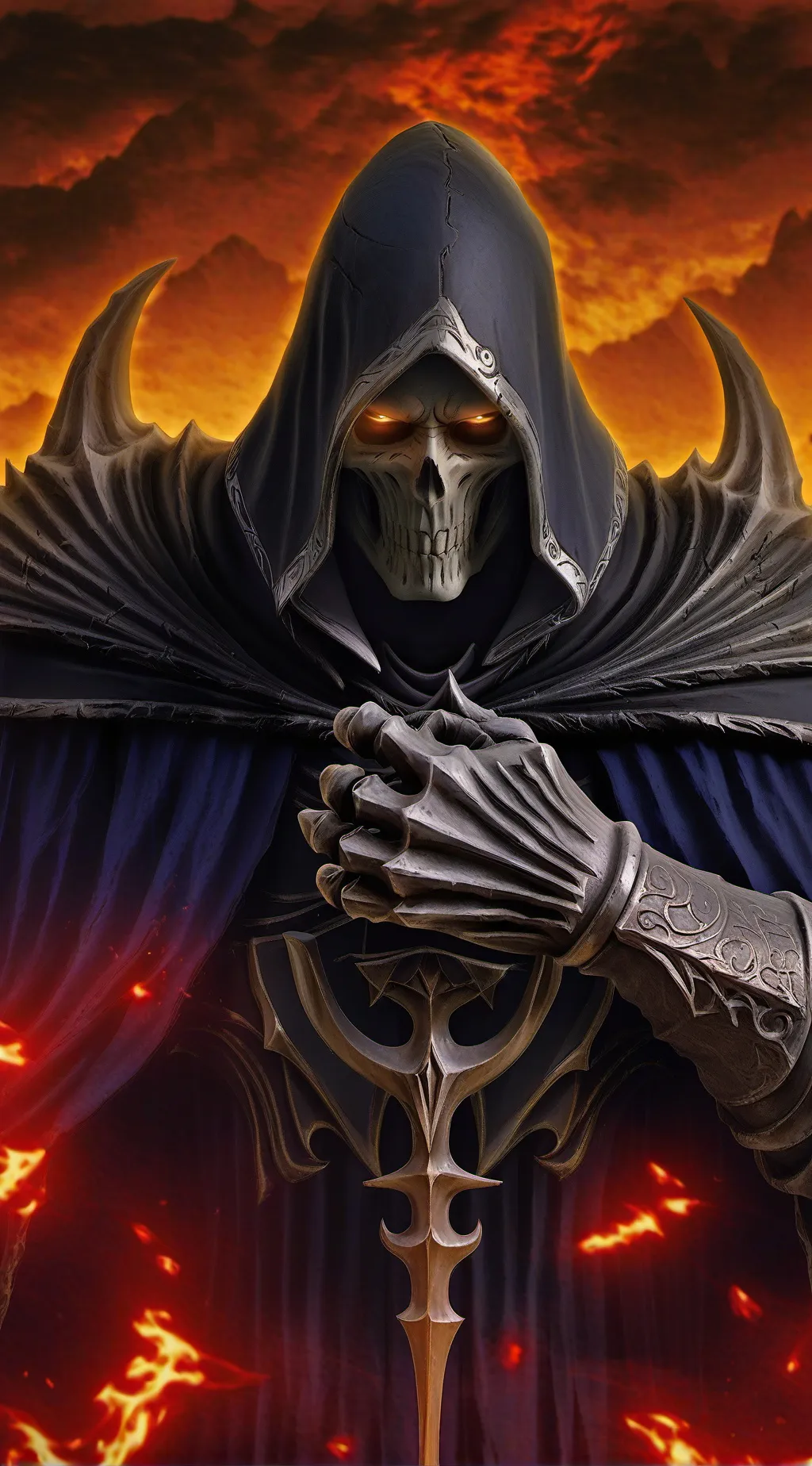ai character: Grim the reaper background