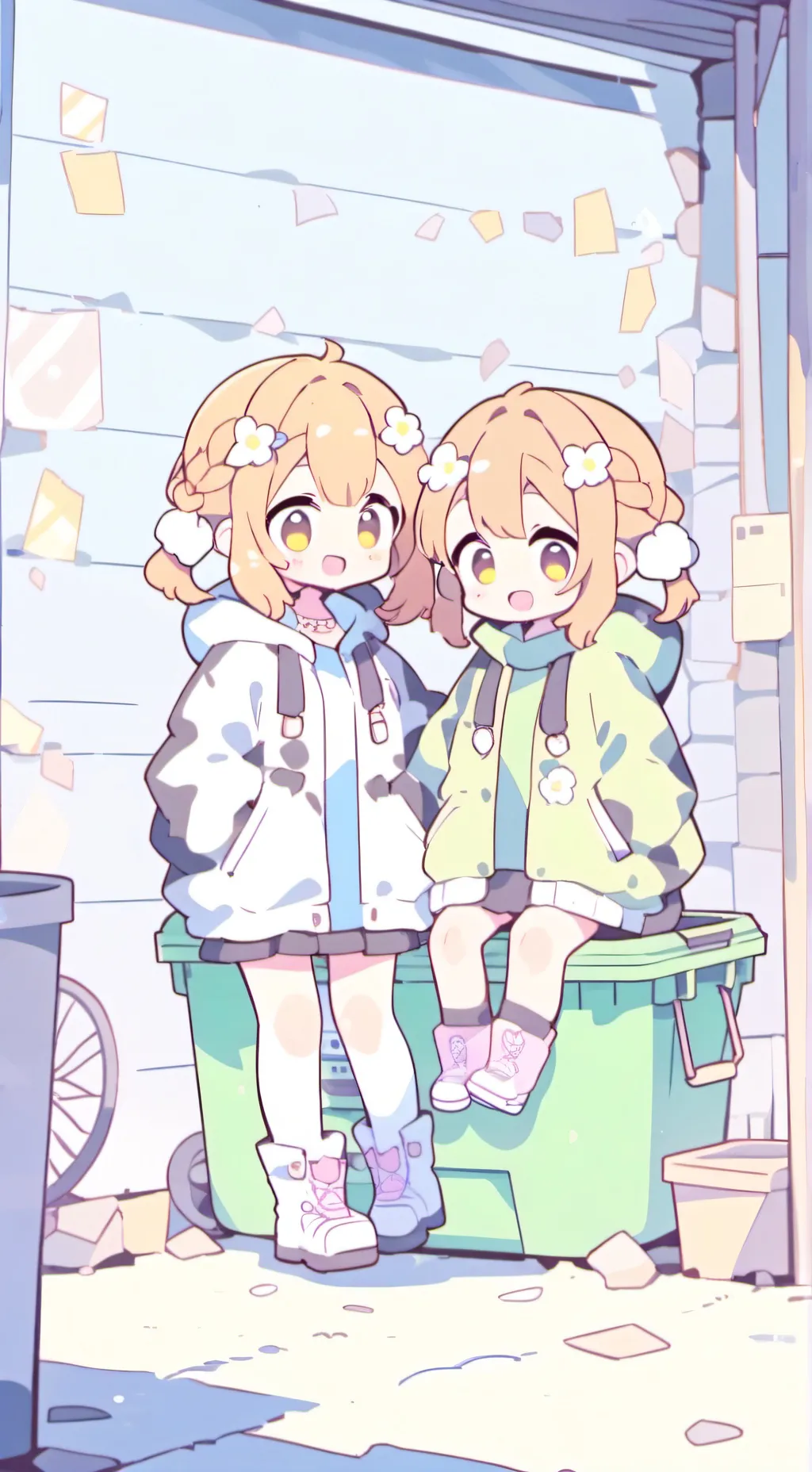 ai character: sarah and Ema  background