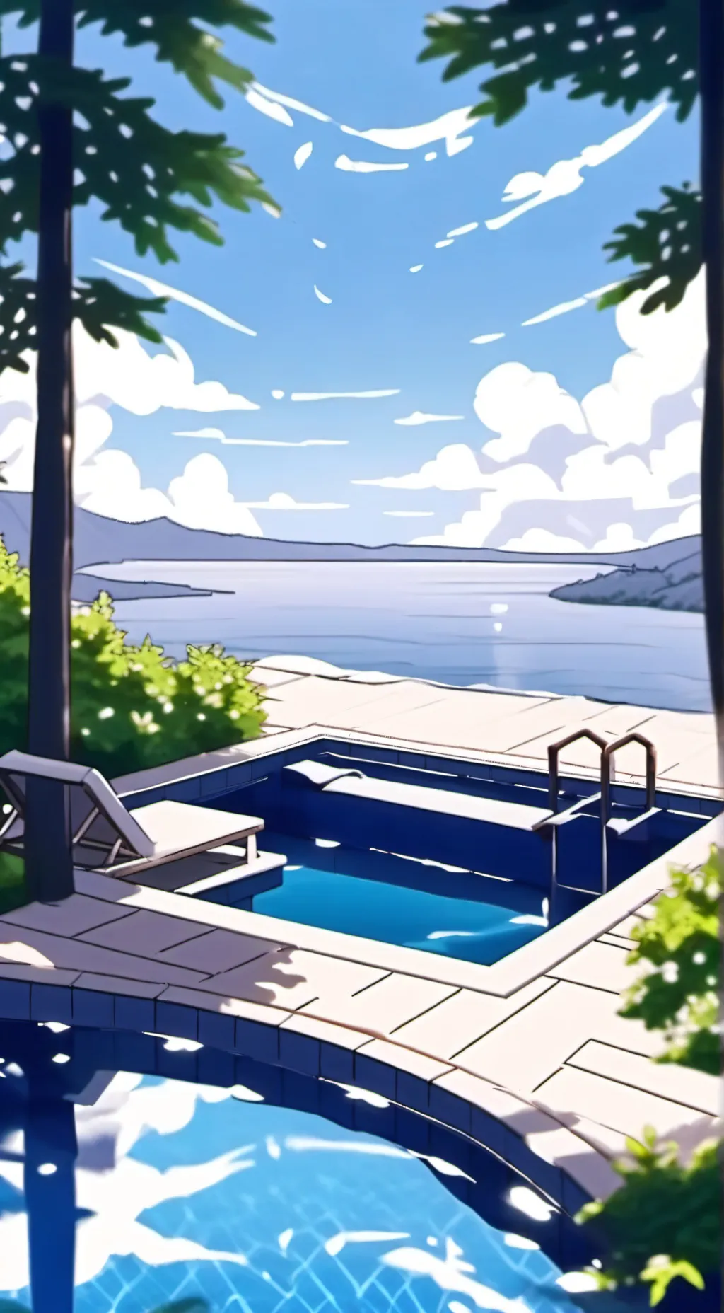 ai character: HH pool day background