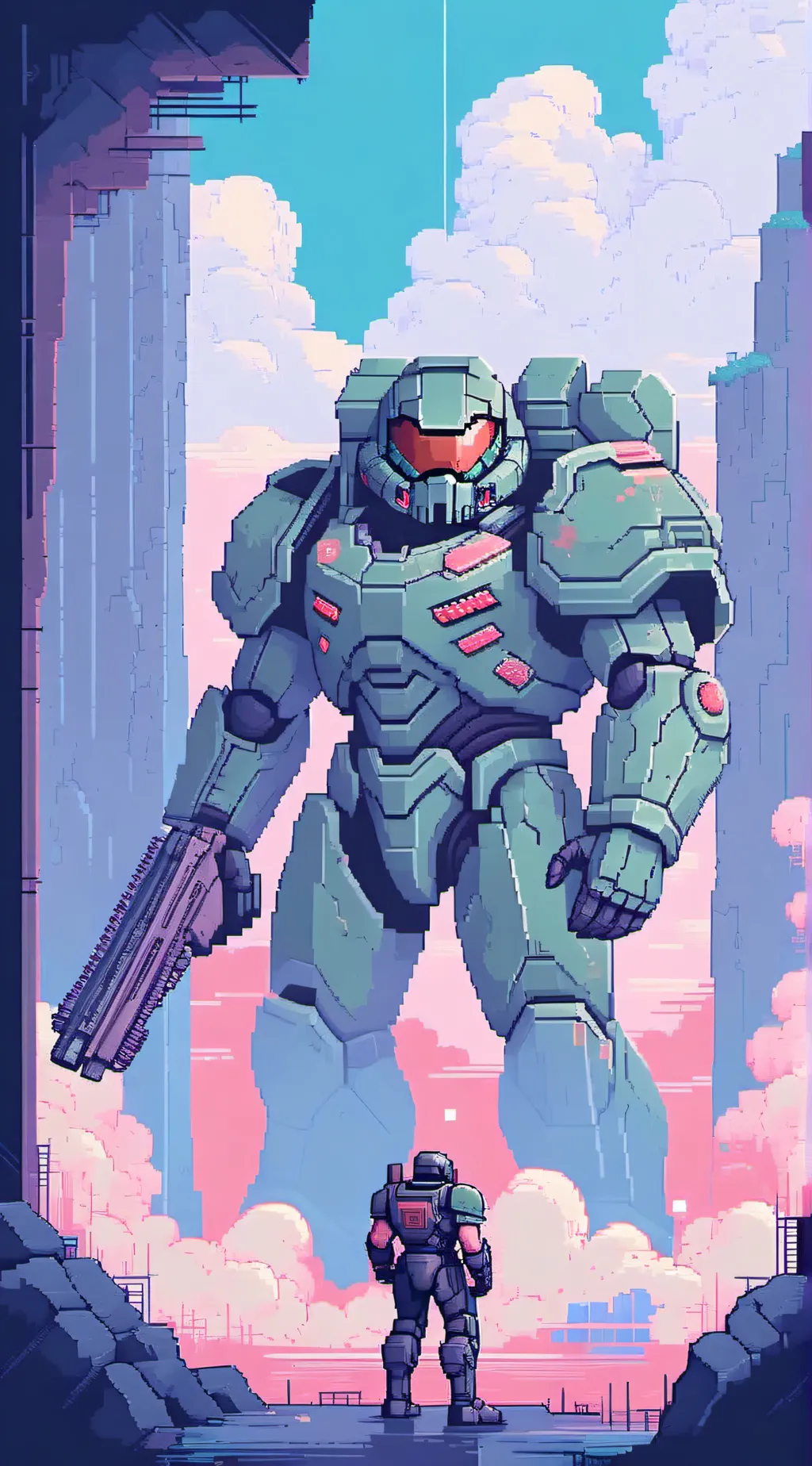 ai character: DOOM guy background