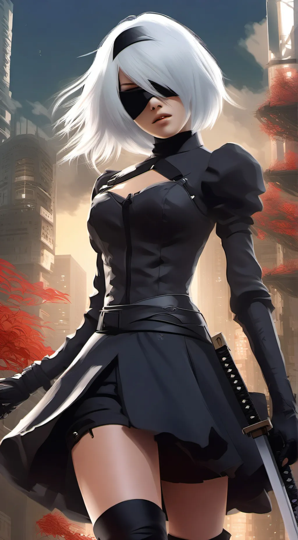 ai character: 2B background