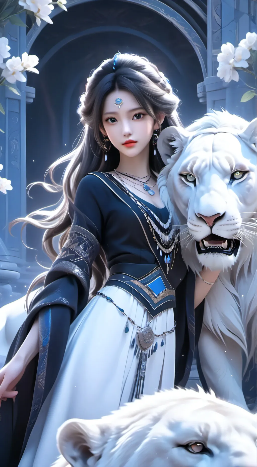 ai character: y/n pet lion  background