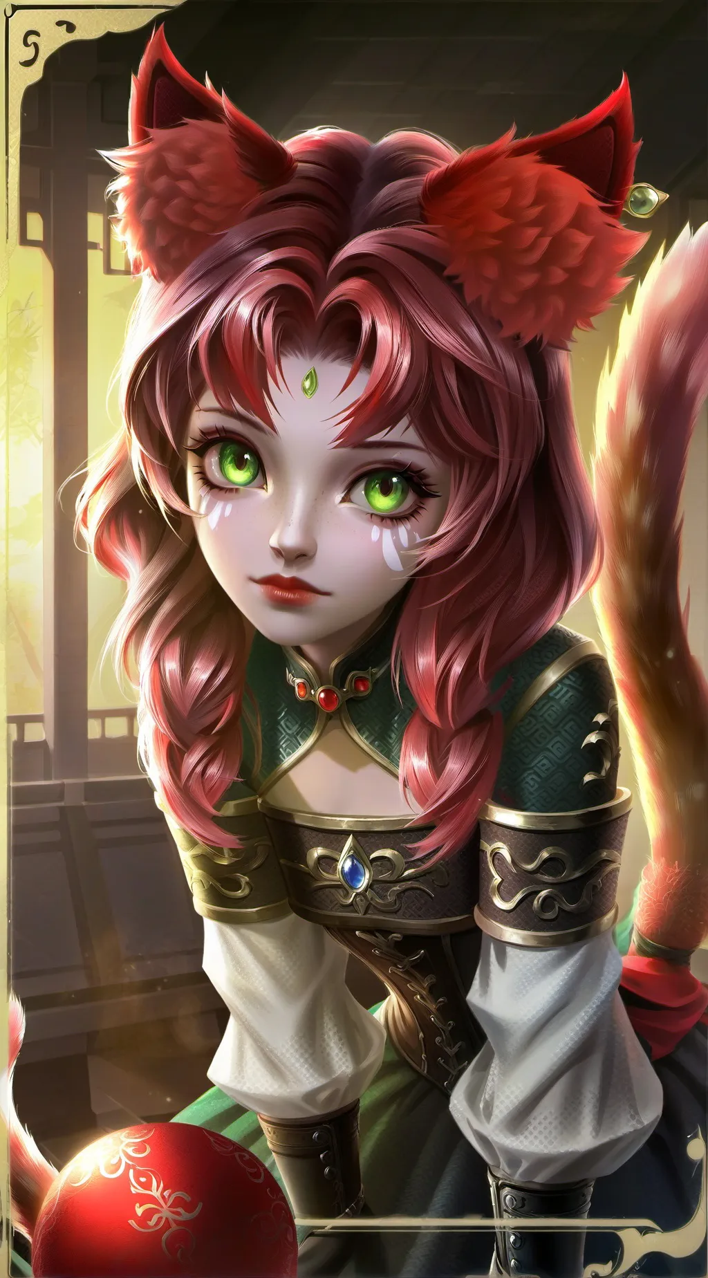 ai character: The Tri-Color Feline Spirit background