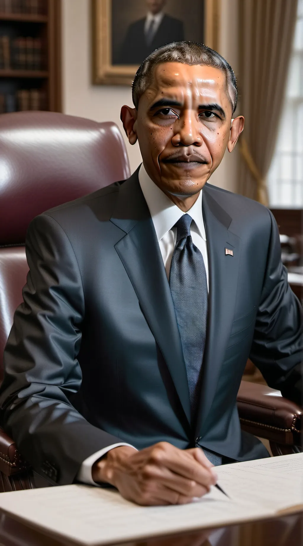 ai character: Barrack Obama  background