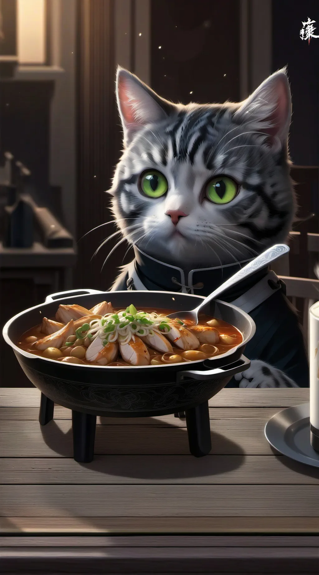 ai character: chat méchant background