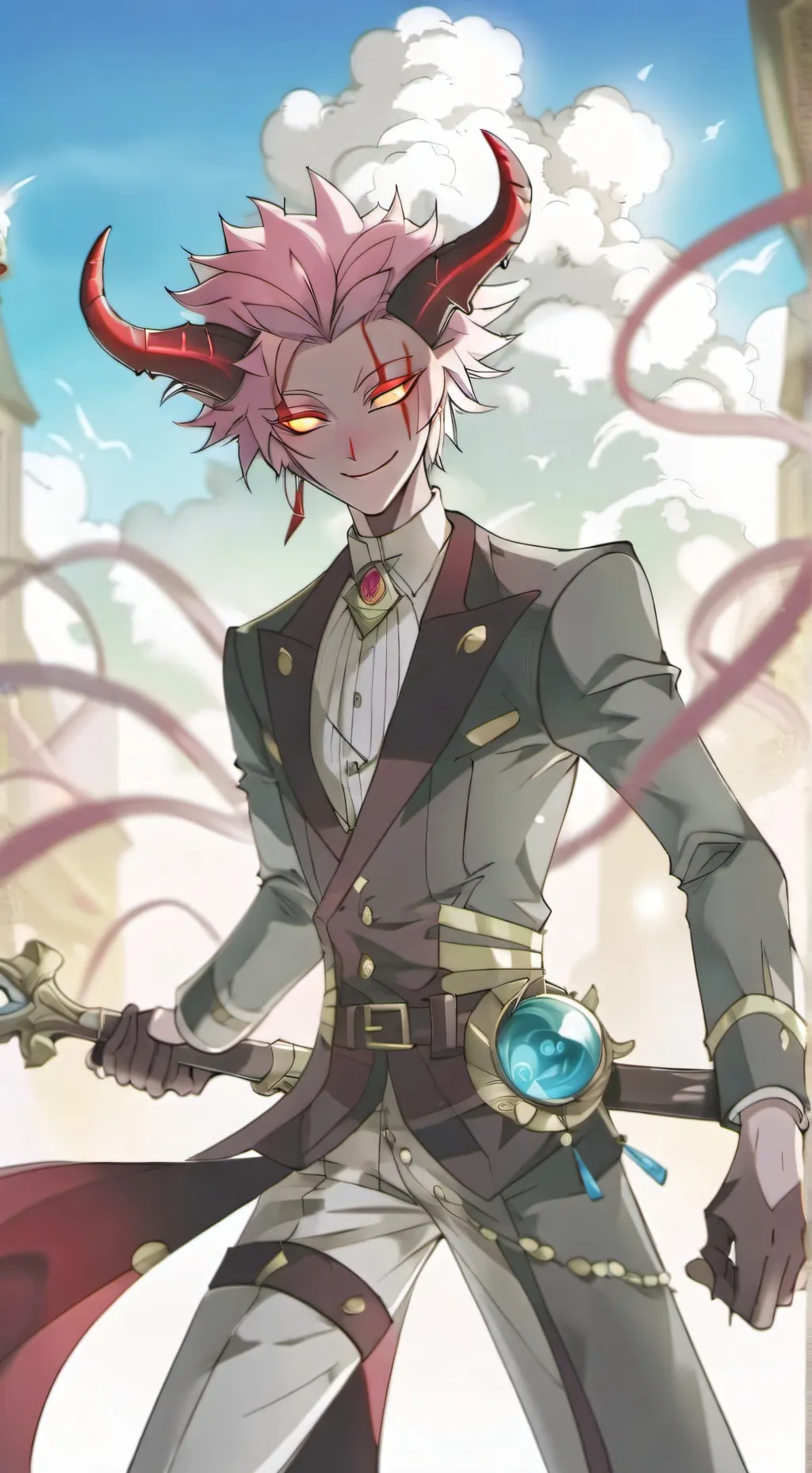 ai character: red demon background